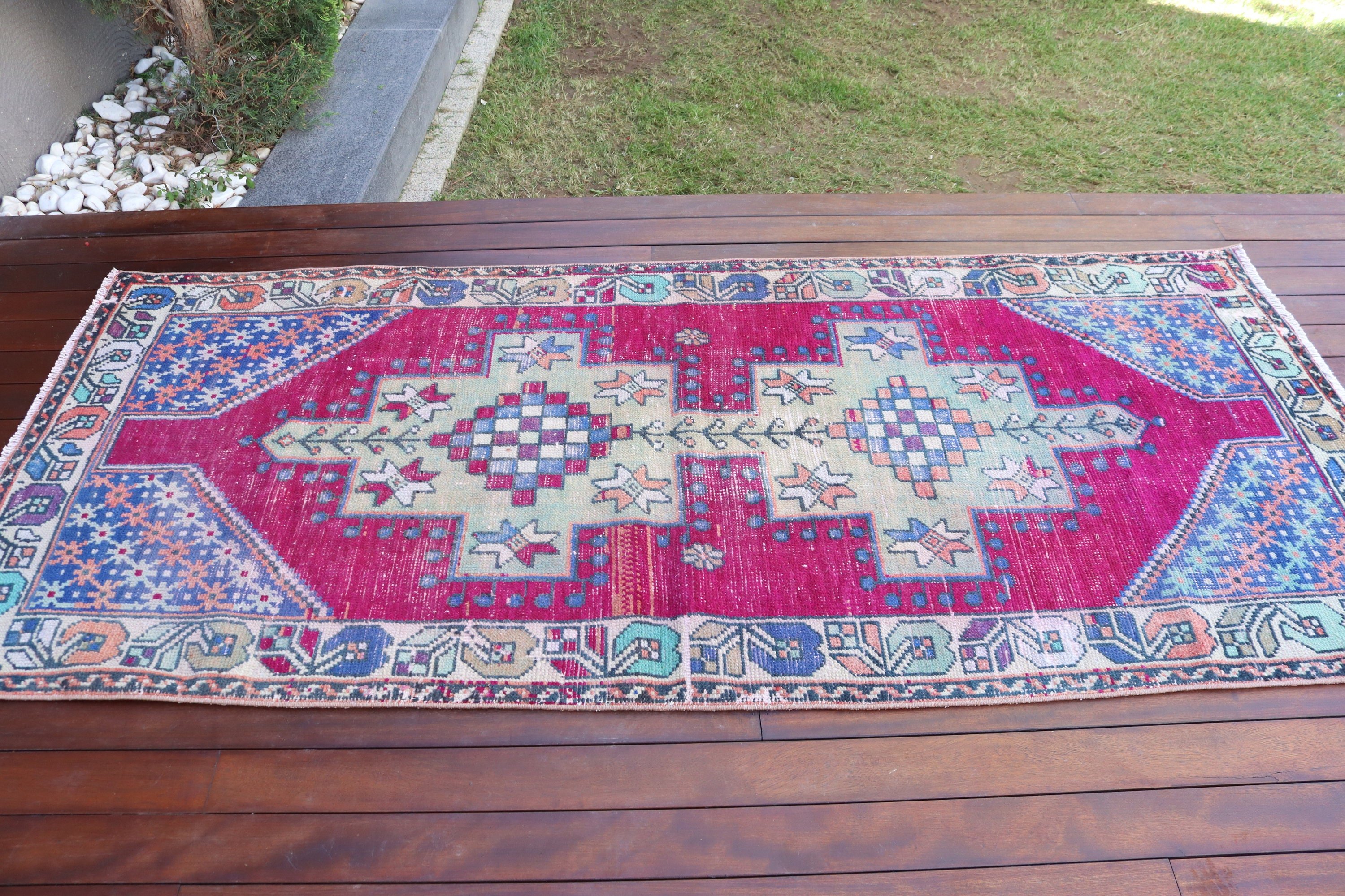 Türk Halısı, Lüks Halı, 3.3x9.4 ft Runner Halısı, Vintage Halı, Statement Halıları, Runner Kilimleri, Pembe Statement Halısı, Mutfak Halısı, Modern Halı