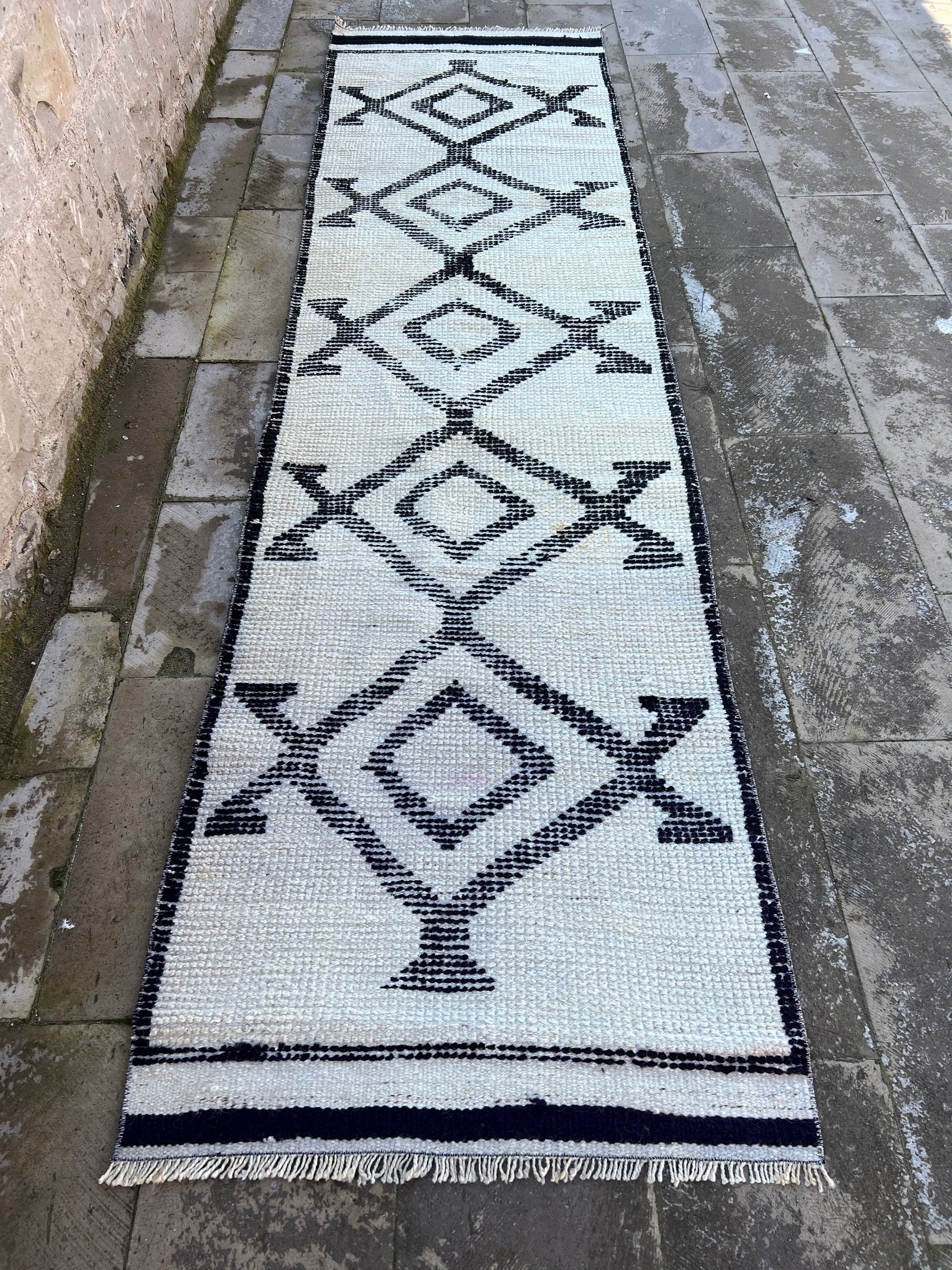 Home Decor Rugs, 2.9x11.2 ft Runner Rugs, Corridor Rugs, Aztec Rug, Vintage Rugs, Beige Floor Rug, Rugs for Corridor, Turkish Rug, Cool Rug