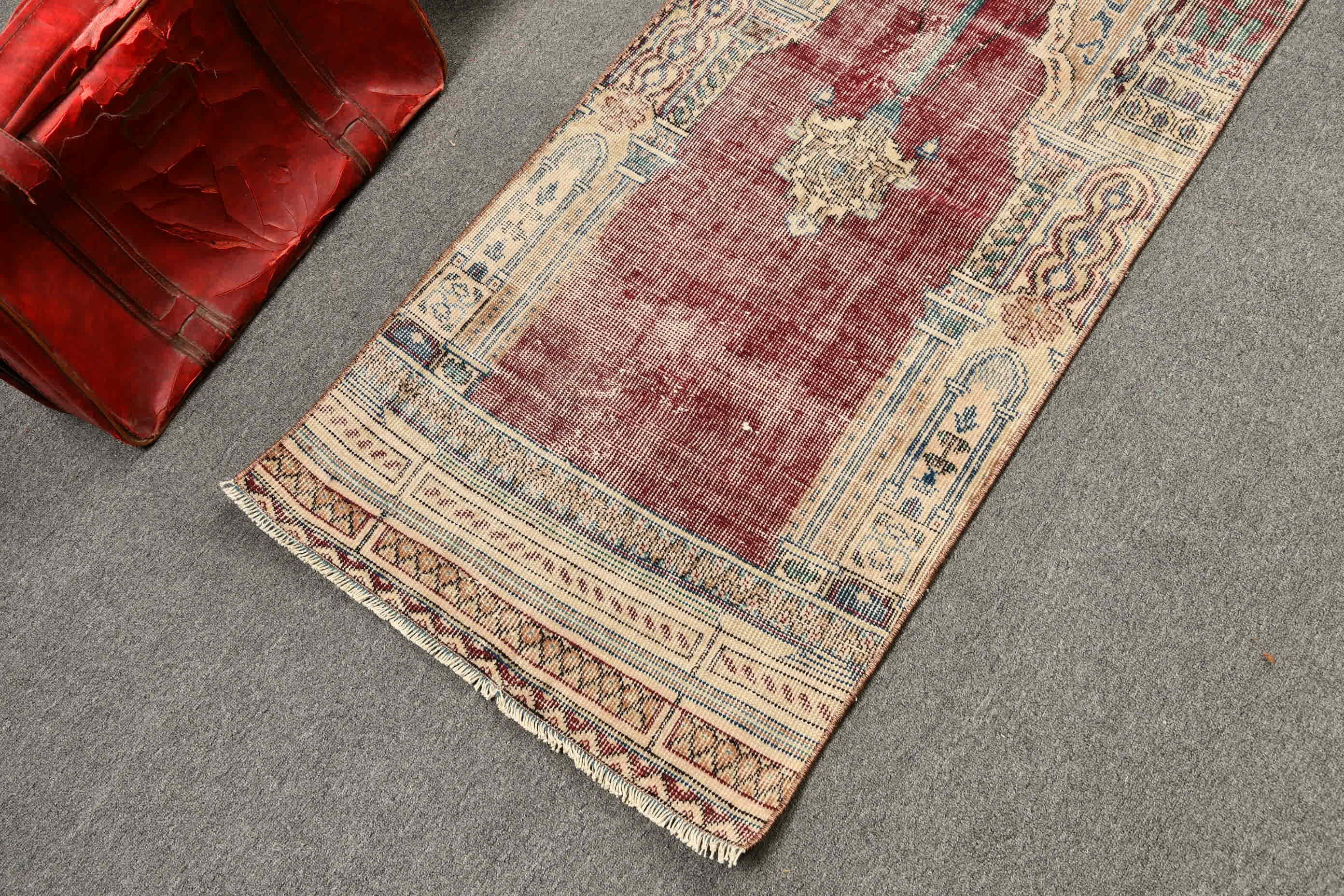 Vintage Halı, Çocuk Halısı, Etnik Halılar, Kırmızı Mutfak Halıları, Türk Halıları, 2.3x4.8 ft Küçük Halılar, Yatak Odası Halısı, Banyo Halıları, Anadolu Halısı