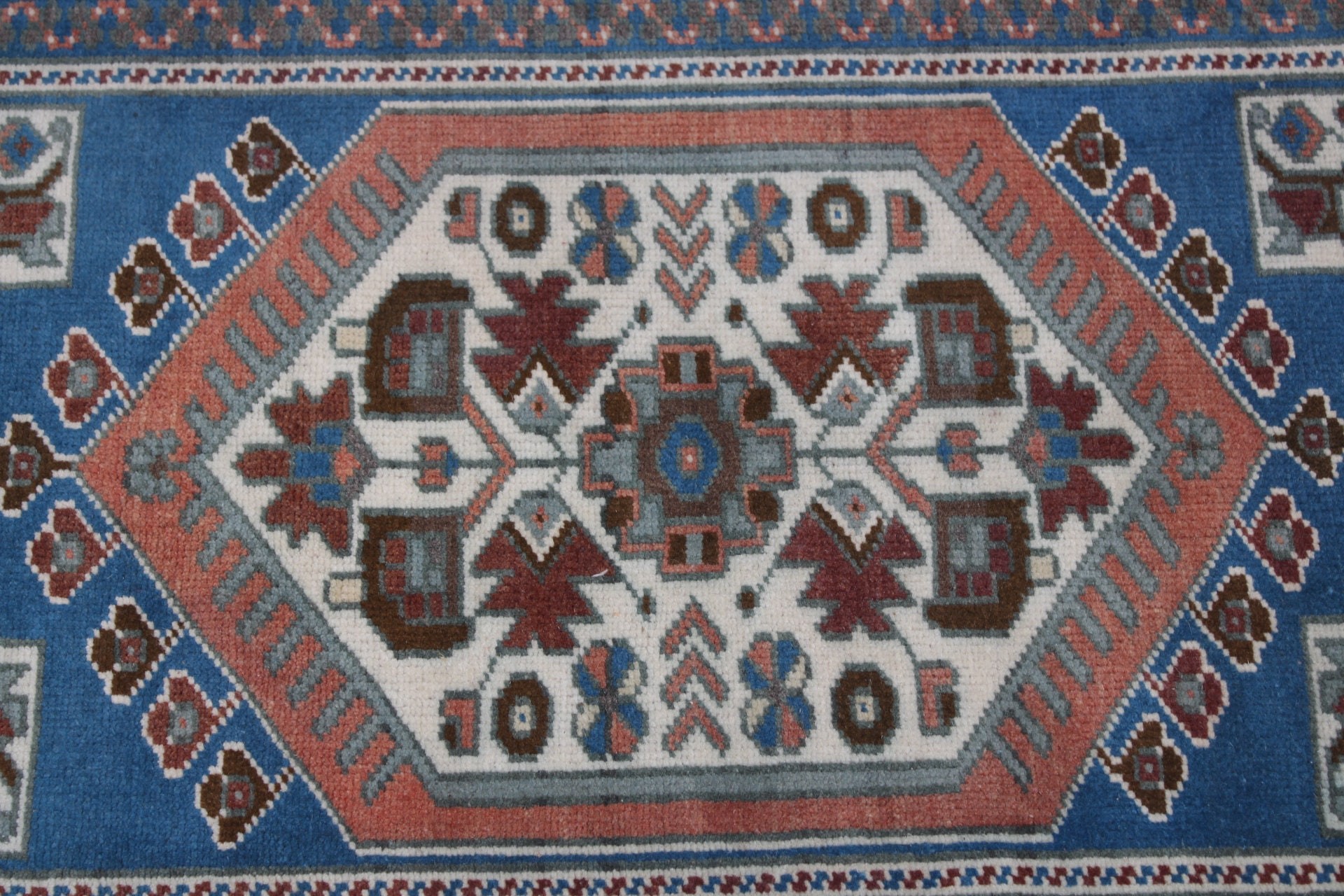 Turkish Rug, Floor Rug, Door Mat Rug, 1.8x3.2 ft Small Rugs, Blue Home Decor Rug, Pastel Rug, Vintage Rug, Home Decor Rug, Car Mat Rug