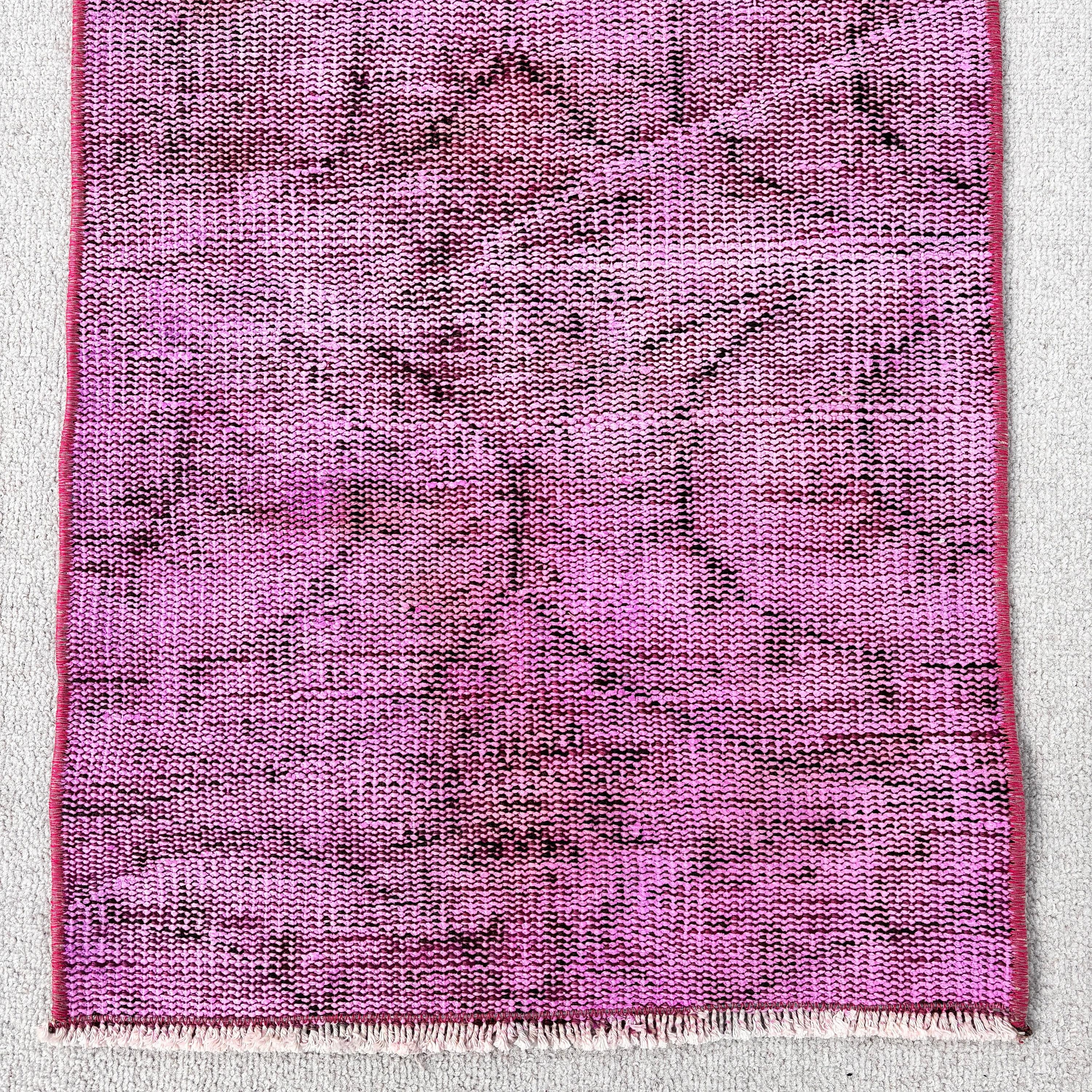 1.6x3.1 ft Küçük Halı, Türk Halıları, Mutfak Halıları, Pembe Lüks Halı, Mutfak Halıları, Vintage Halılar, Küçük Alan Halıları, Düz Dokuma Halılar