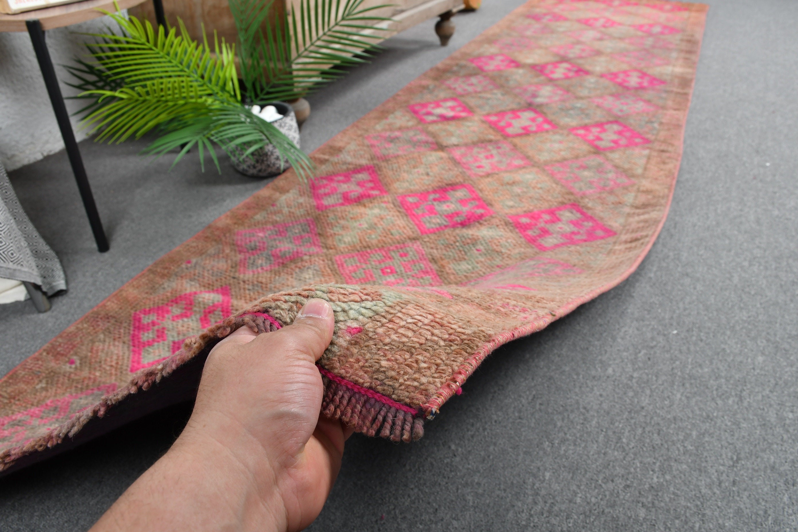 Oriental Rug, Stair Rug, Bedroom Rugs, Vintage Rugs, Brown  2.6x10.7 ft Runner Rug, Turkish Rug, Kitchen Rugs, Dorm Rugs