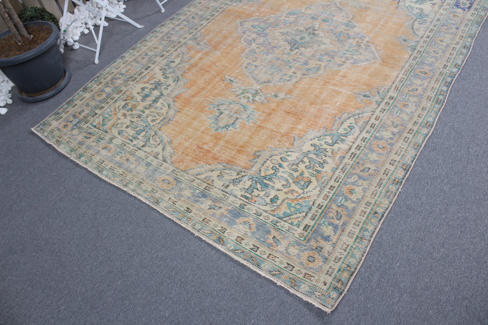 Dining Room Rug, Moroccan Rug, Home Decor Rug, Old Rug, Bedroom Rugs, 5.7x8.6 ft Large Rug, Turkish Rugs, Vintage Rug, Orange Kitchen Rugs