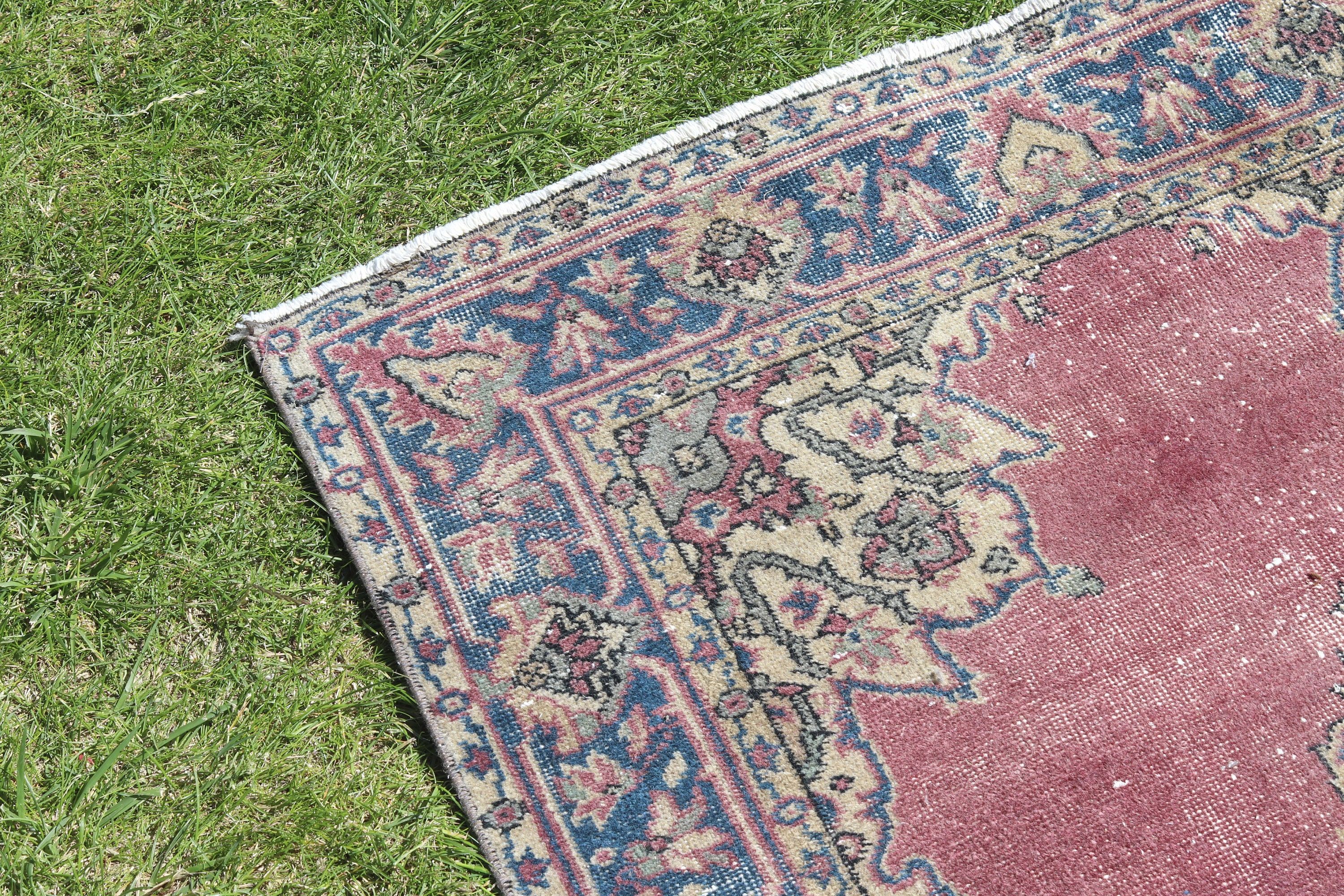 3,5x6,8 ft Accent Halı, Boho Accent Halılar, Yer Halıları, Aztek Halısı, Mavi Fas Halıları, Yatak Odası Halıları, Vintage Halı, Türk Halısı, Oushak Halıları