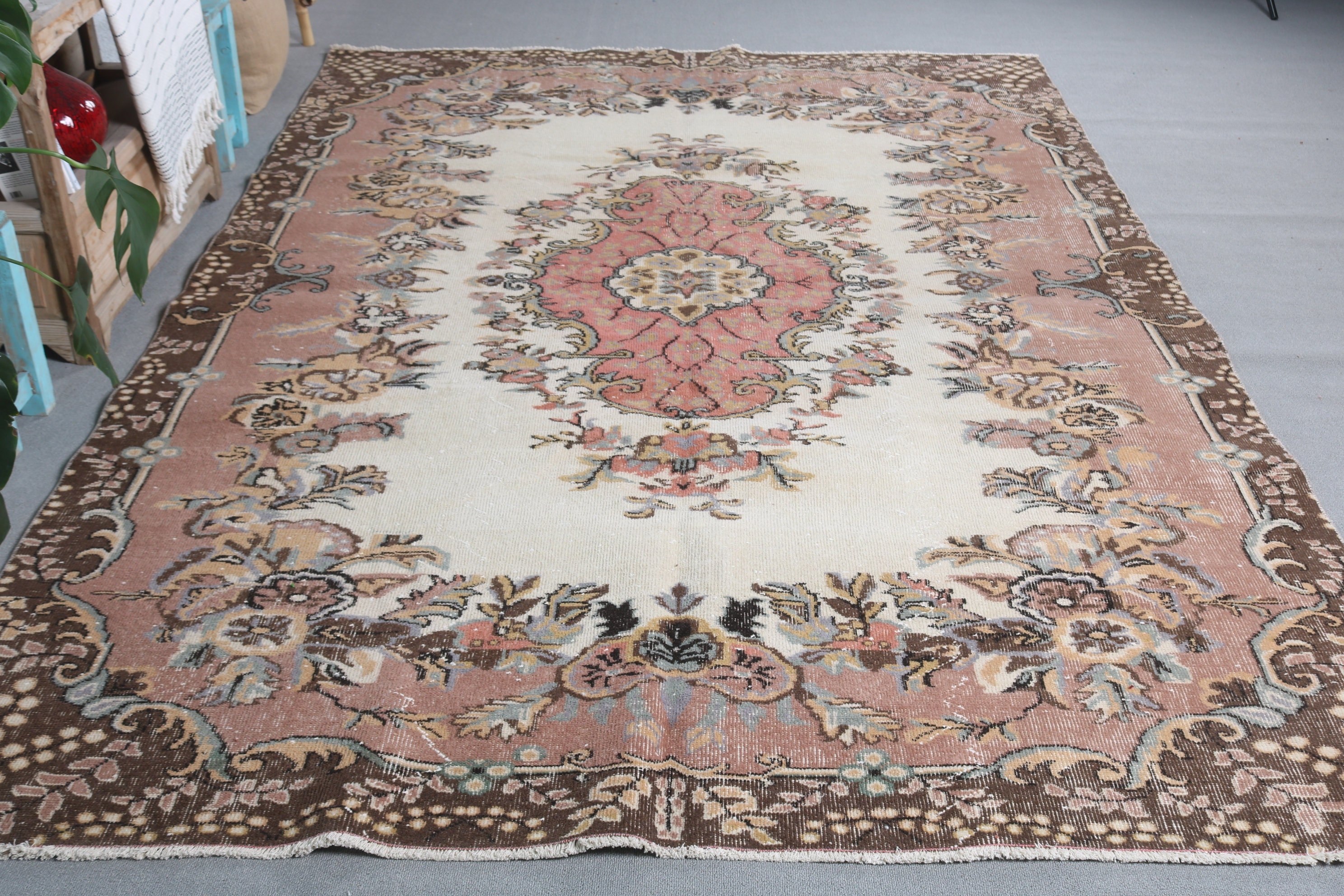 Türk Halıları, Oryantal Halılar, Fas Halısı, Sevimli Halı, Oturma Odası Halısı, Yatak Odası Halıları, Vintage Halılar, Kahverengi Oryantal Halılar, 6.7x10 ft Büyük Halı