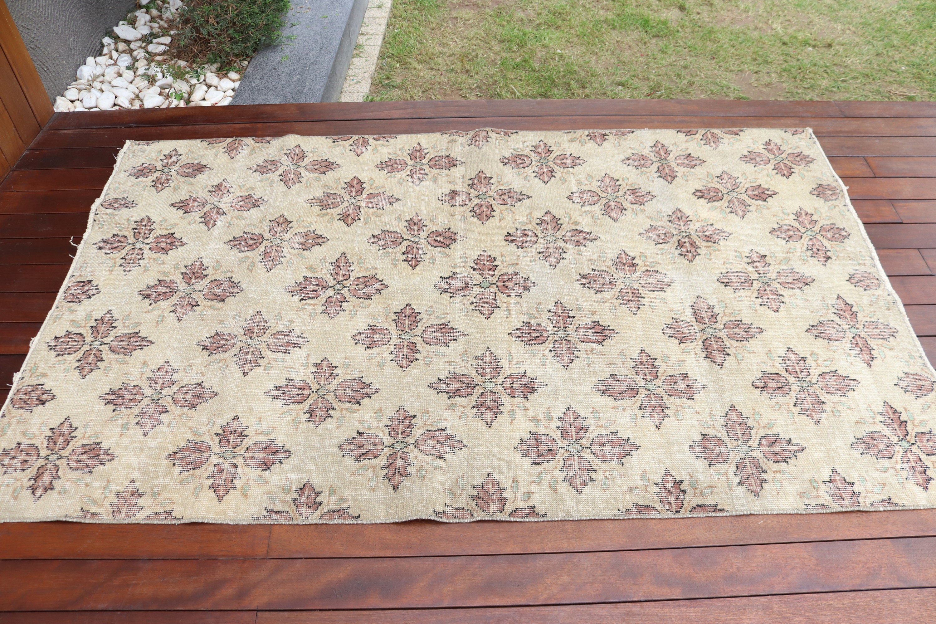 Vintage Rug, Stair Rugs, Oushak Rugs, 3.8x13.1 ft Runner Rugs, Beige Moroccan Rugs, Turkish Rug, Vintage Runner Rug, Statement Rug