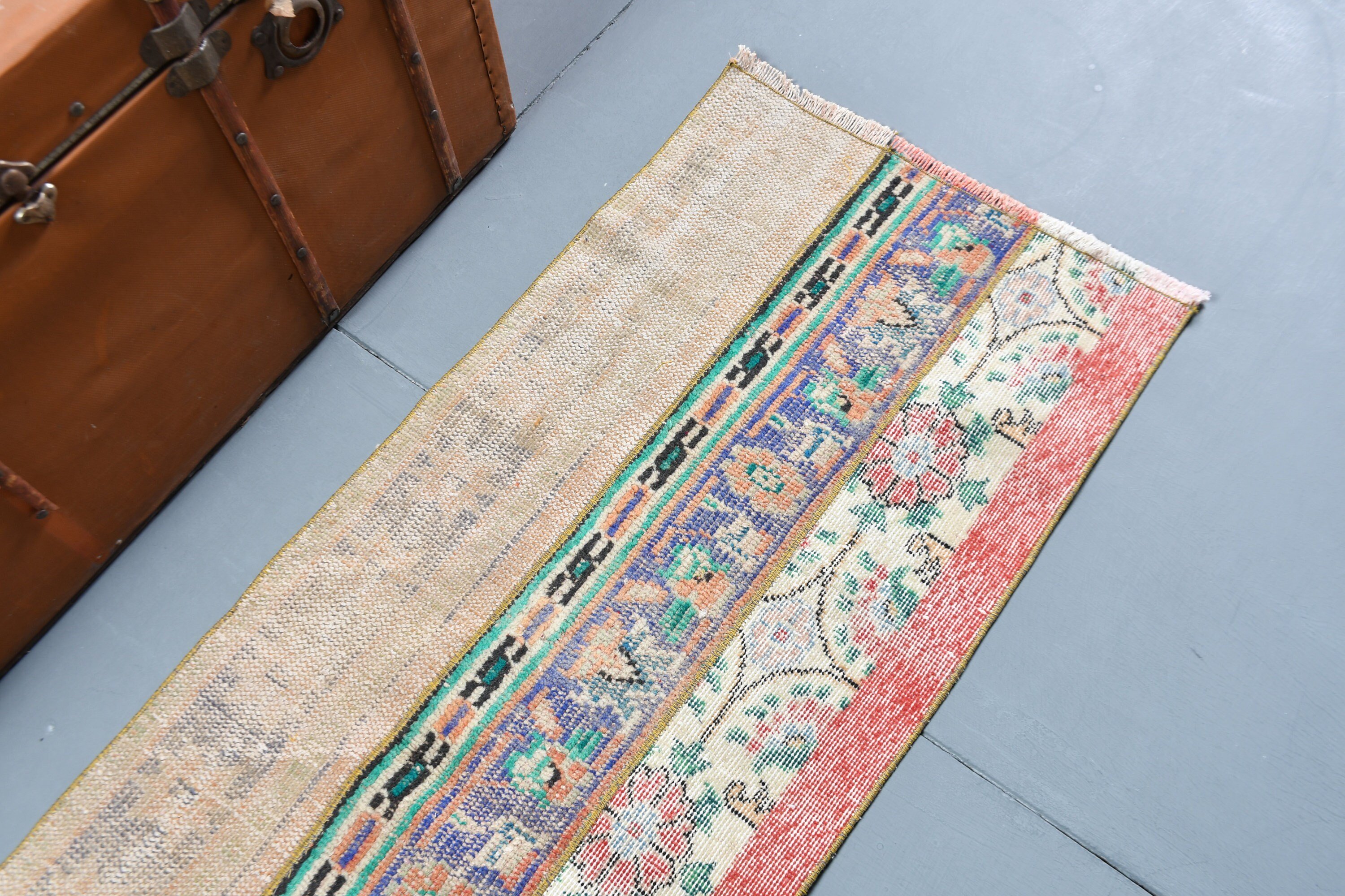 Kitchen Rug, 1.9x4.8 ft Small Rug, Rugs for Entry, Floor Rug, Wool Bath Mat Rugs, Bath Rug, Cool Rugs, Turkish Rug, Art Rug, Vintage Rugs