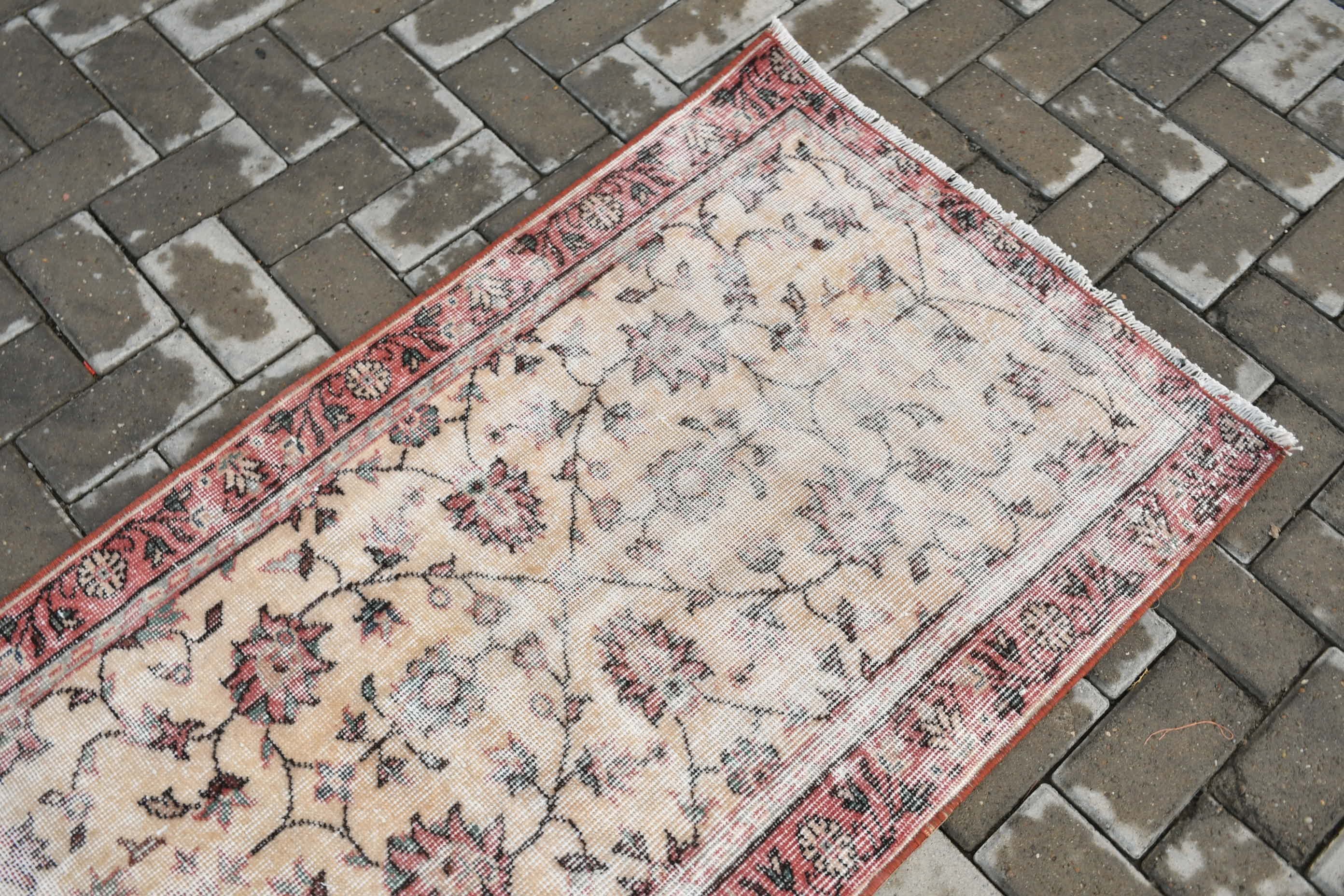 Eclectic Rug, Old Rug, Brown Antique Rugs, Entry Rug, Vintage Rug, Door Mat Rug, Bedroom Rug, 2.4x5.5 ft Small Rug, Cool Rugs, Turkish Rugs