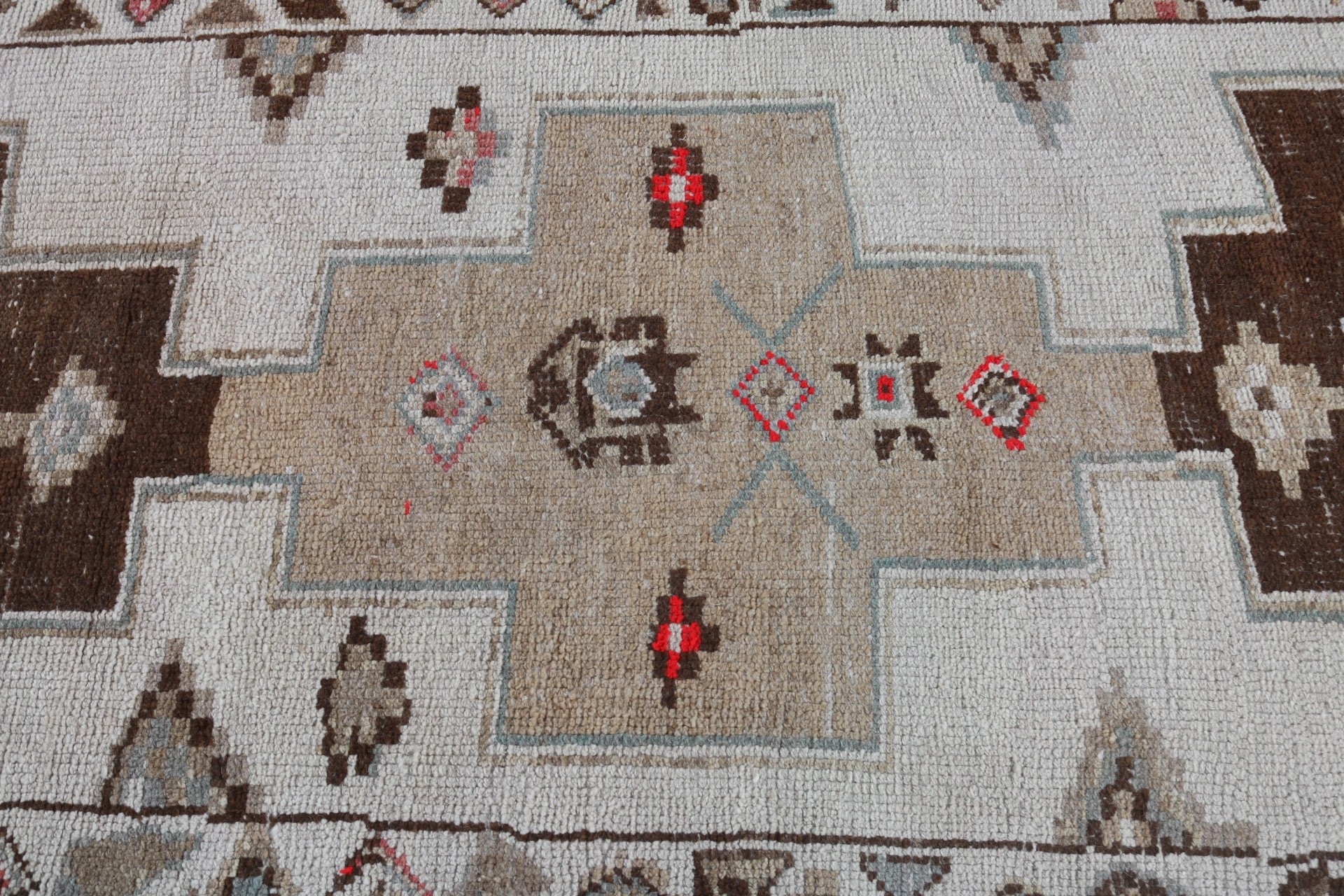 Merdiven Halısı, Vintage Halılar, 3.1x9.9 ft Yolluk Halısı, Türk Halısı, Bej Modern Halı, Koridor Halıları, Merdiven Halıları, Antika Halı