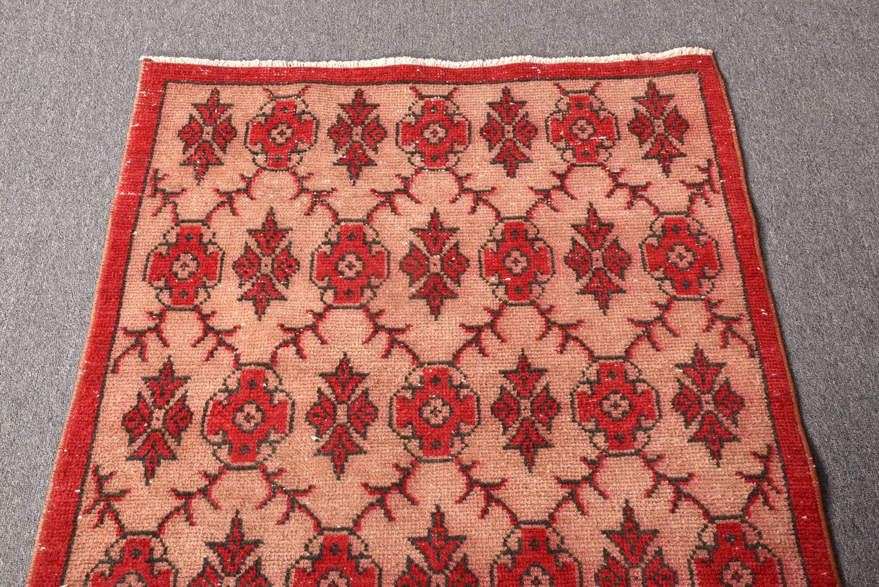 Vintage Halılar, Vintage Vurgulu Halı, Pembe Geometrik Halılar, 3x6 ft Aksanlı Halı, Düz Dokuma Halılar, Boho Vurgulu Halı, Türk Halıları, Yer Halıları