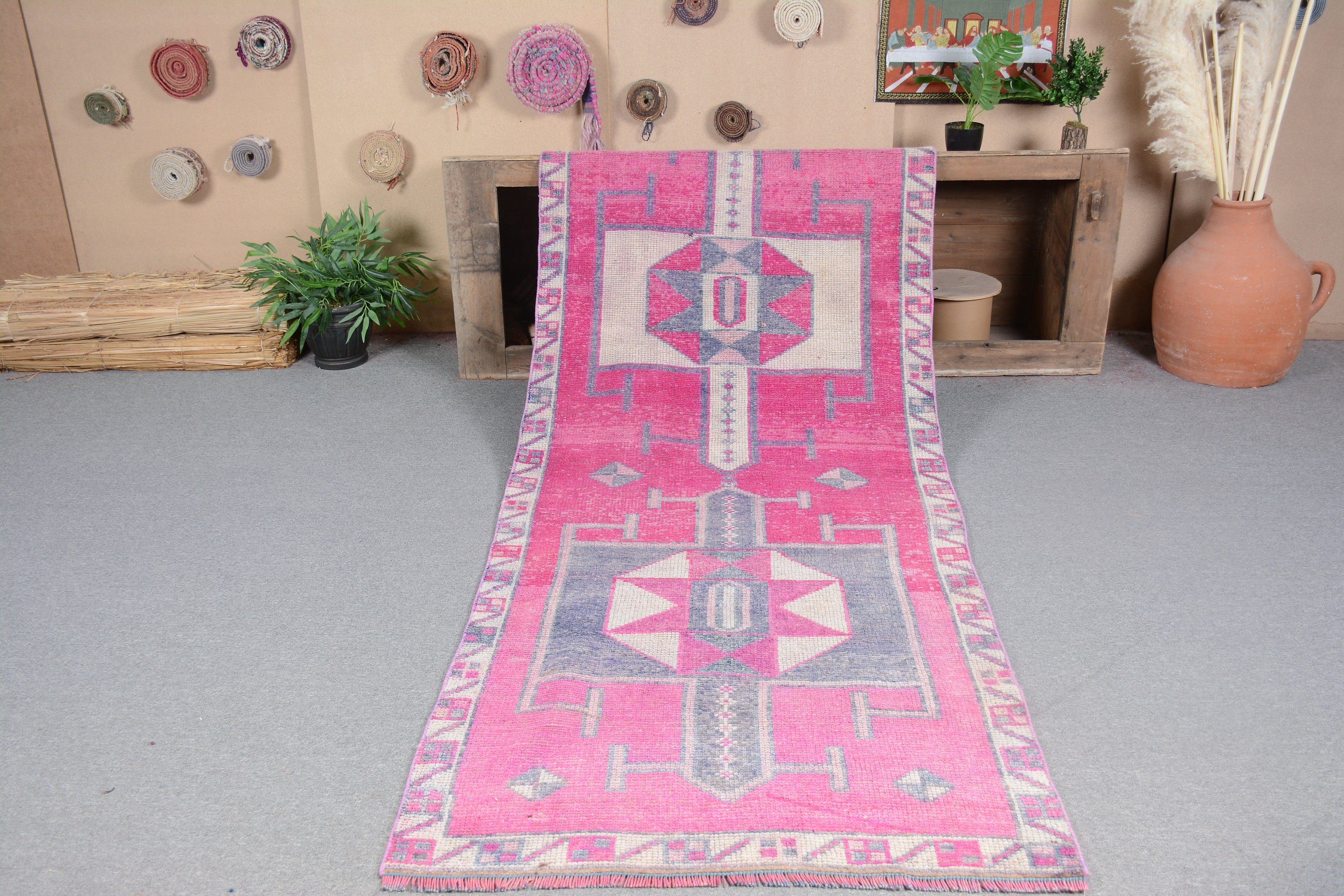 Old Rug, Rugs for Hallway, Home Decor Rug, Nomadic Rug, Corridor Rugs, 3.4x11.6 ft Runner Rug, Turkish Rug, Vintage Rugs, Anatolian Rug