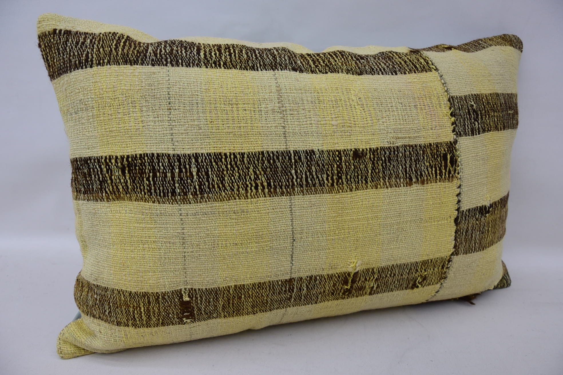 Kilim Cushion Sham, Seat Cushion Case, Antique Pillows, Turkish Kilim Pillow, Oriental Pillow, 16"x24" Beige Cushion Case