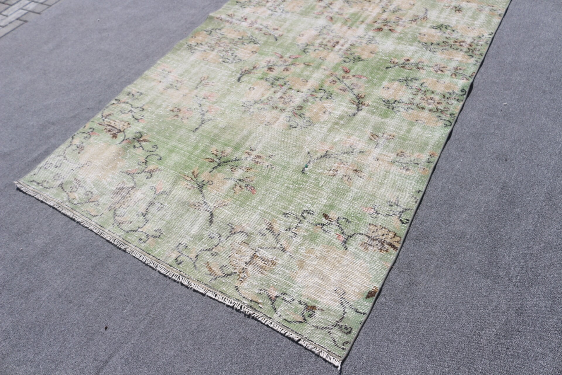 4.9x8.7 ft Large Rug, Cool Rug, Turkish Rugs, Abstract Rug, Dining Room Rugs, Vintage Rugs, Home Decor Rugs, Green Antique Rug, Bedroom Rug