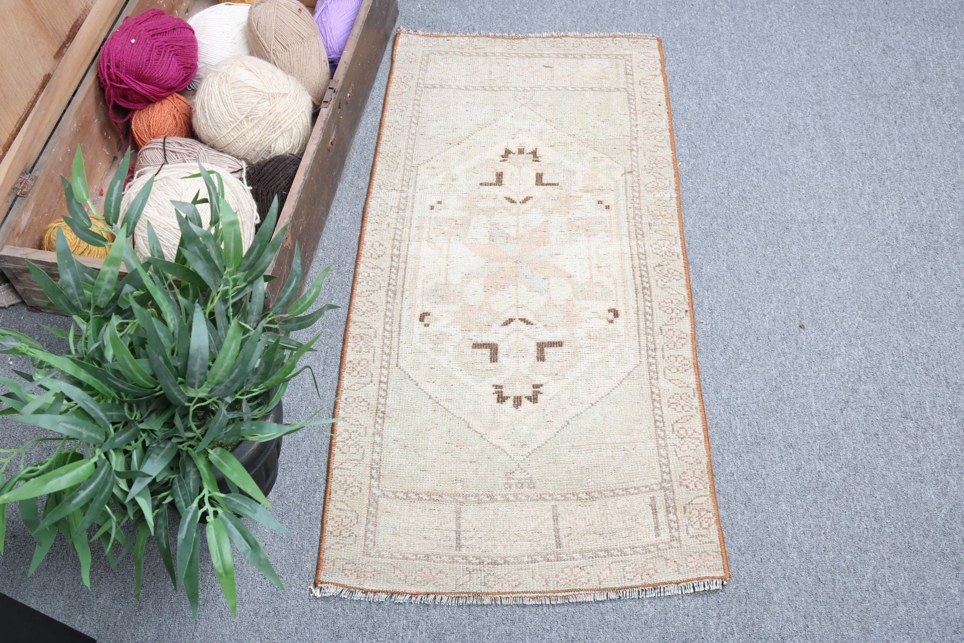 1.7x3.2 ft Küçük Halılar, Küçük Boho Halı, Paspas Halısı, Yeşil Antika Halı, Yatak Odası Halıları, Aztek Halısı, Vintage Halı, Antika Halılar, Türk Halıları