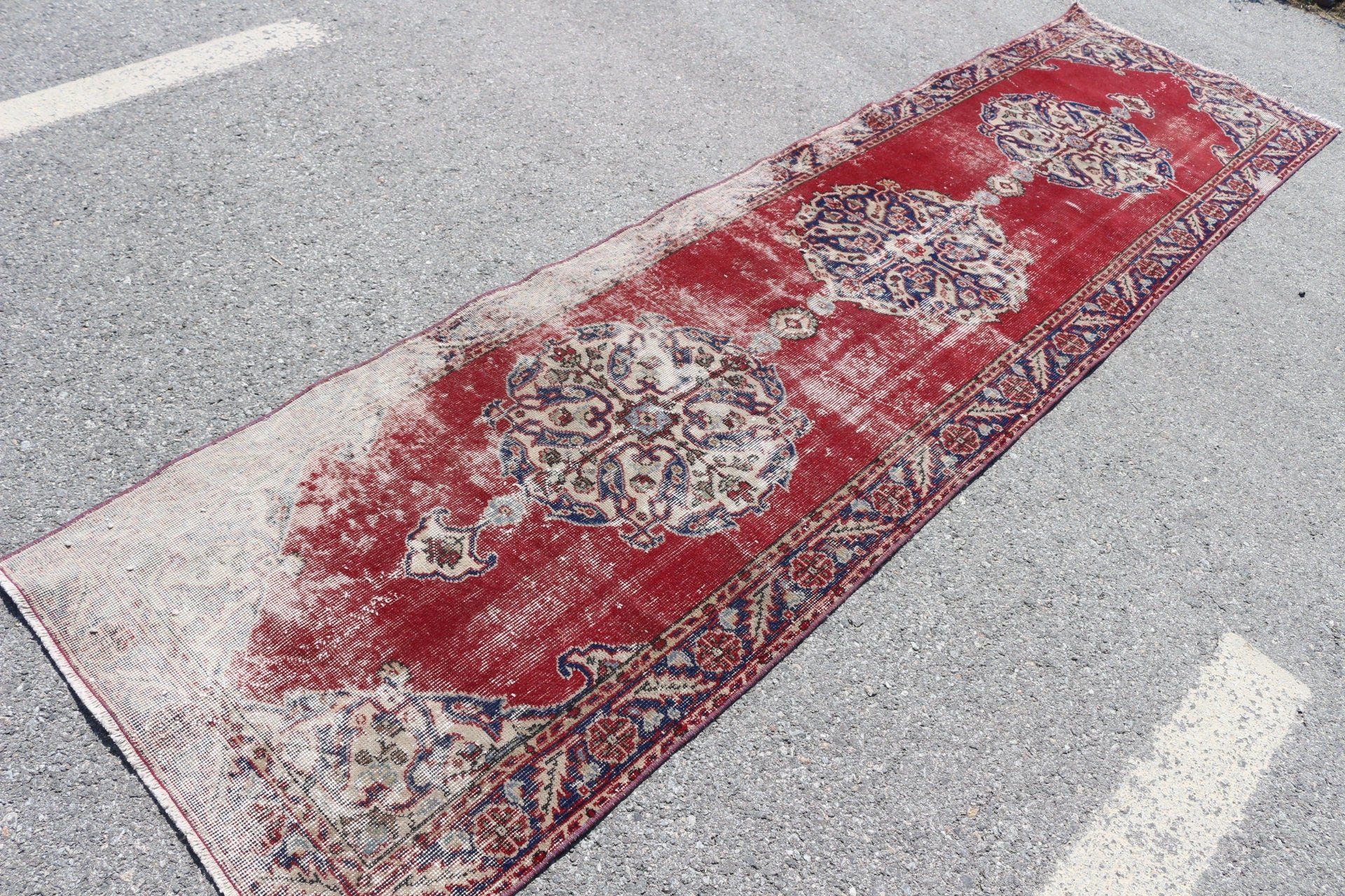 Turkish Rugs, Corridor Rugs, 2.8x11 ft Runner Rug, Vintage Rugs, Rugs for Kitchen, Red Moroccan Rug, Anatolian Rugs, Floor Rug, Old Rugs