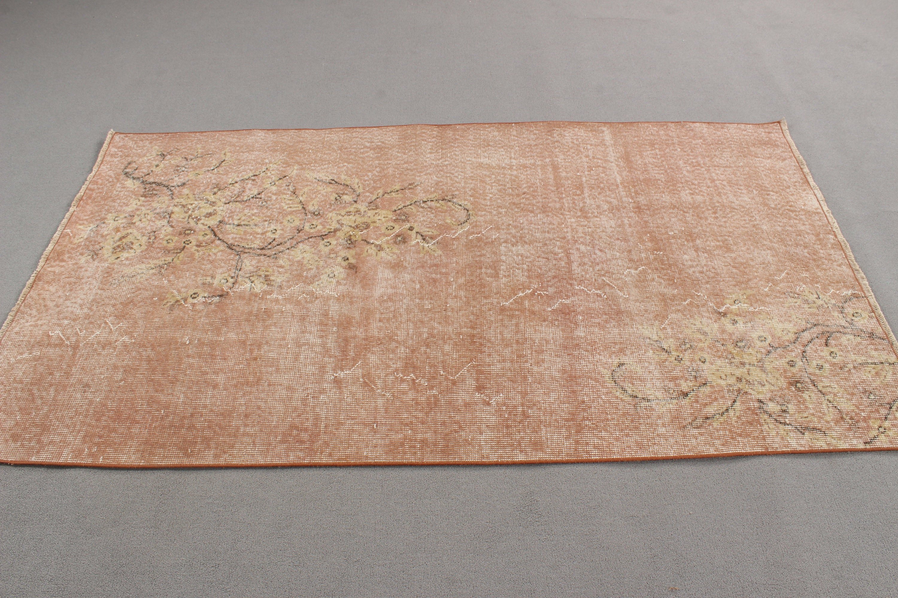 3.4x6.2 ft Accent Rug, Exotic Rugs, Beige Antique Rug, Decorative Rug, Vintage Rug, Modern Rugs, Turkish Rug, Kitchen Rugs