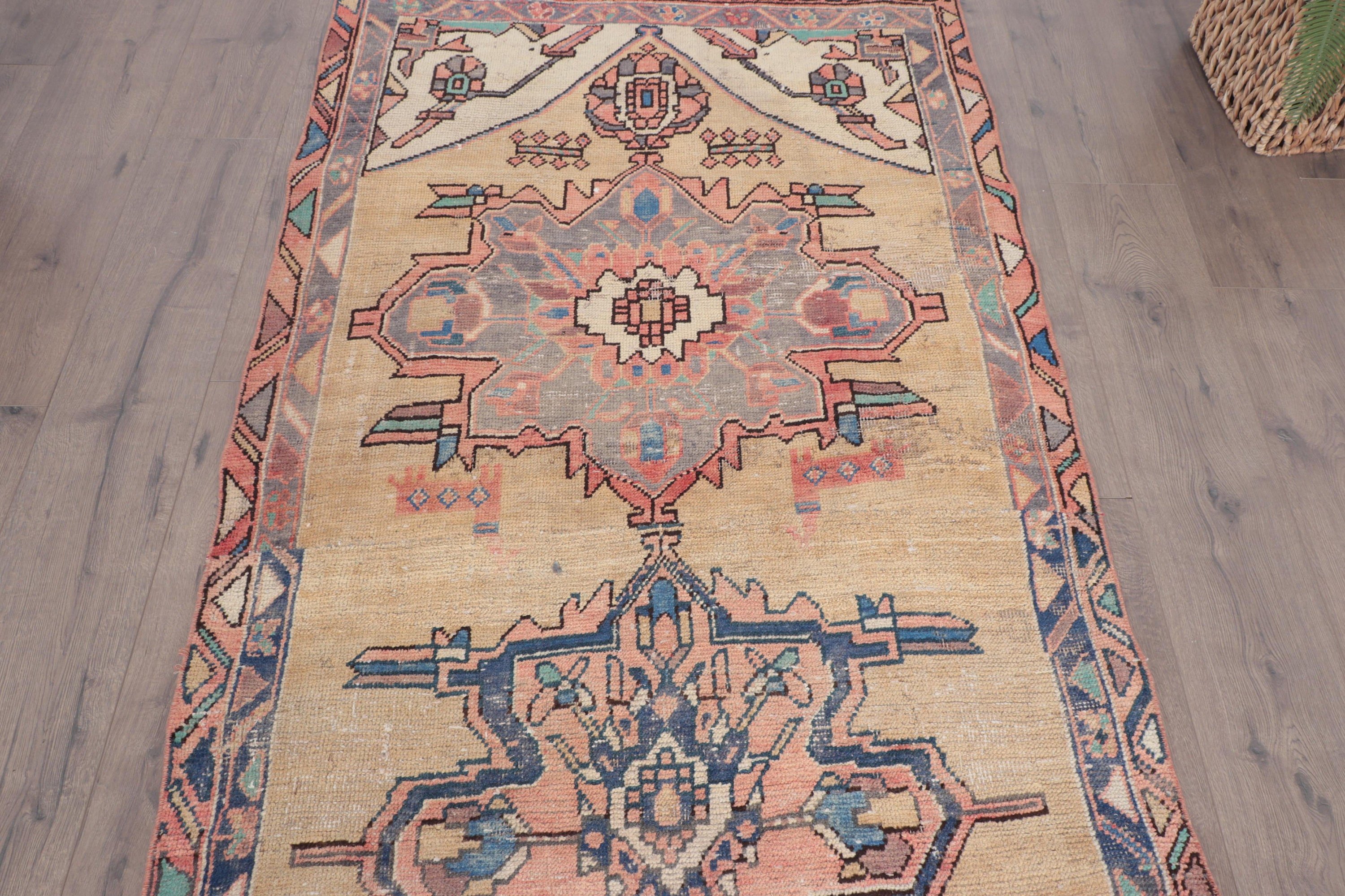 Vintage Halı, Yatak Odası Halısı, Dekoratif Halı, 3,4x6,3 ft Vurgulu Halılar, Sarı Zemin Halısı, Çocuk Odası Halıları, Modern Halı, Lüks Halılar, Türk Halıları