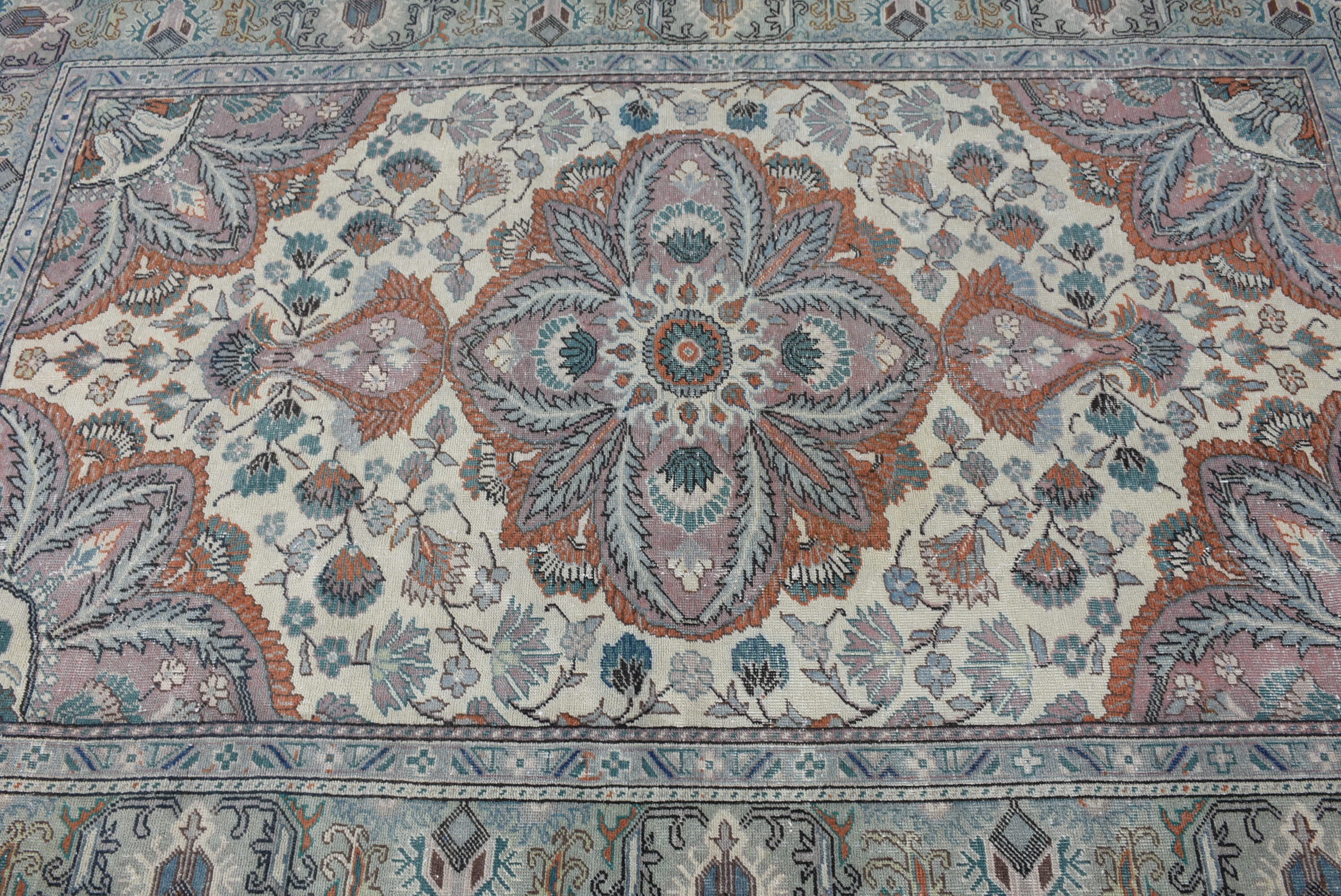 Fas Halıları, Oryantal Halılar, Yemek Odası Halısı, Türk Halısı, Yer Halısı, Vintage Halı, Boho Halıları, Yeşil Ev Dekor Halısı, 4,8x7,5 ft Alan Halıları