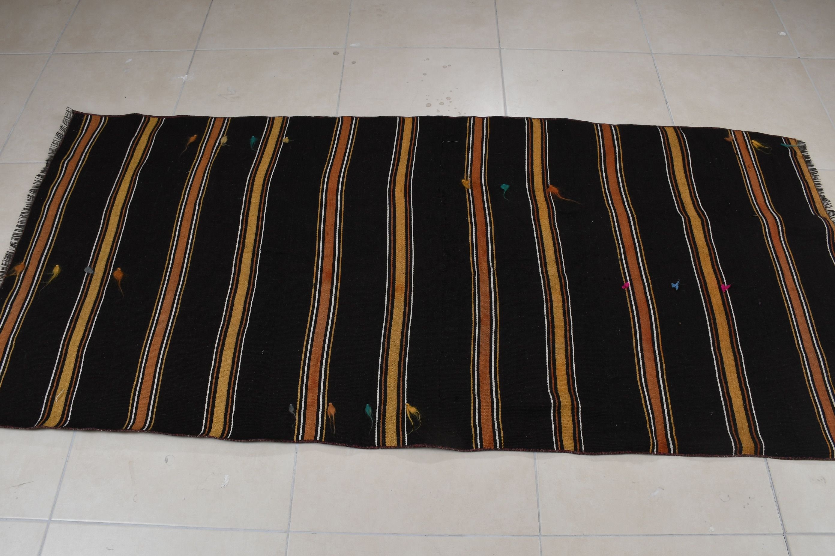 Fas Halısı, Giriş Halısı, Eski Halı, Kilim, 3,2x7,1 ft Aksan Halısı, Vintage Halılar, Kahverengi Yatak Odası Halısı, Yer Halıları, Türk Halıları, Çocuk Odası Halıları