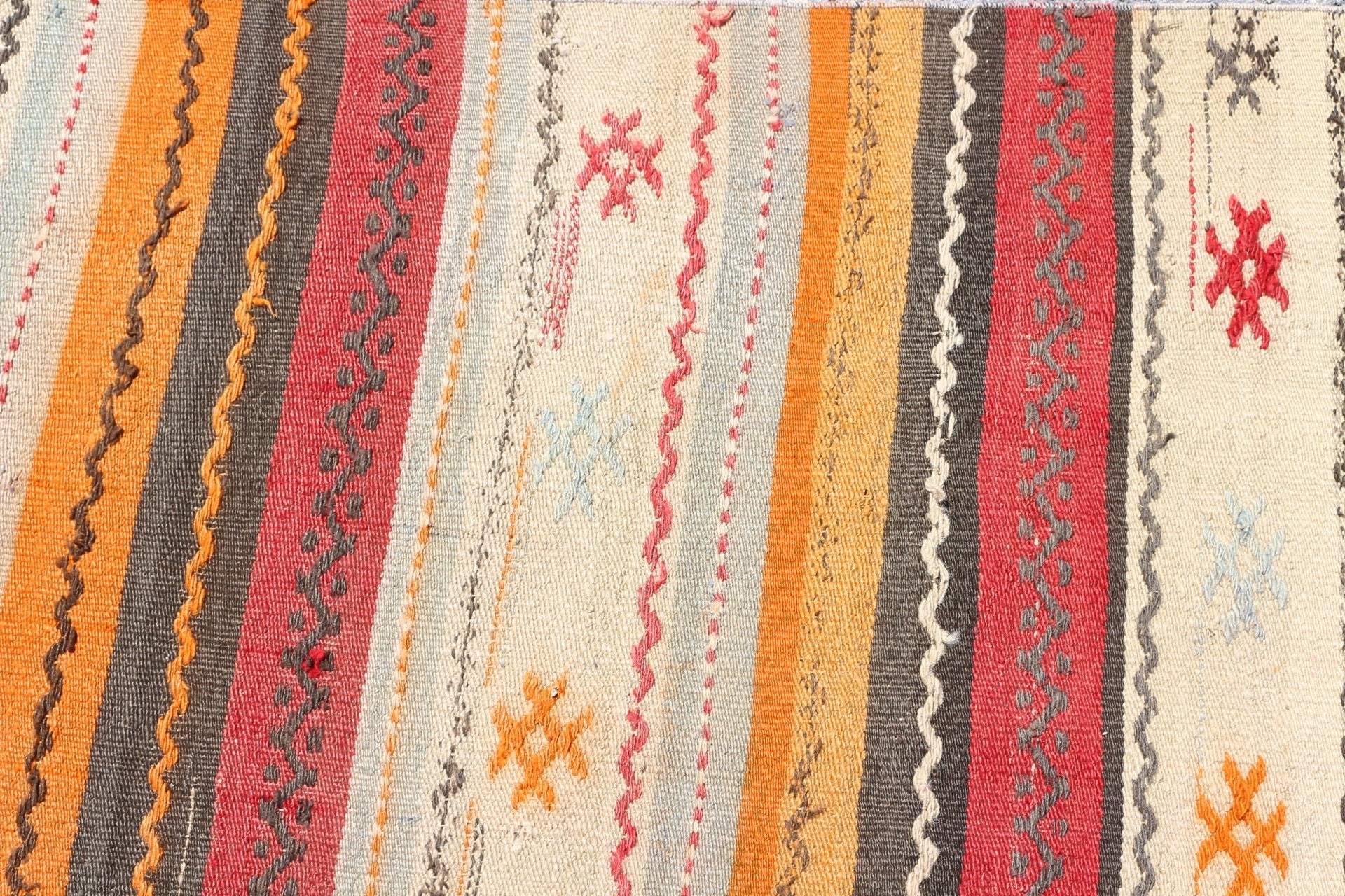 Vintage Rug, Orange Anatolian Rug, Custom Rugs, Turkish Rug, 2.3x6.8 ft Runner Rugs, Kilim, Kitchen Rug, Stair Rug, Cool Rugs, Antique Rug