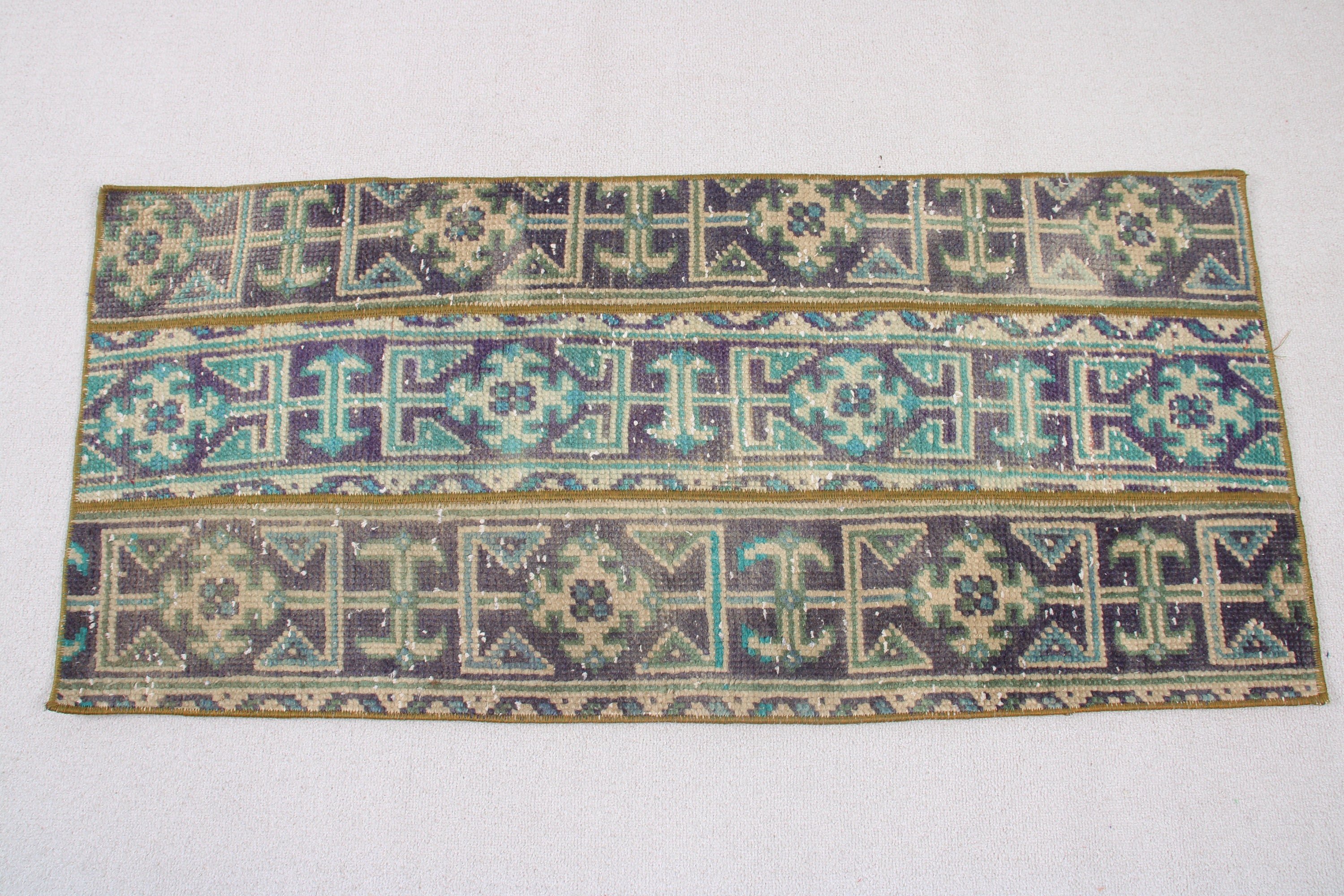 Mavi El Dokuma Halılar, 1.7x3.9 ft Küçük Halı, Vintage Halı, Lüks Halılar, Duvara Asılı Halılar, Türk Halısı, Fas Halısı, Boho Halıları, Banyo Halıları