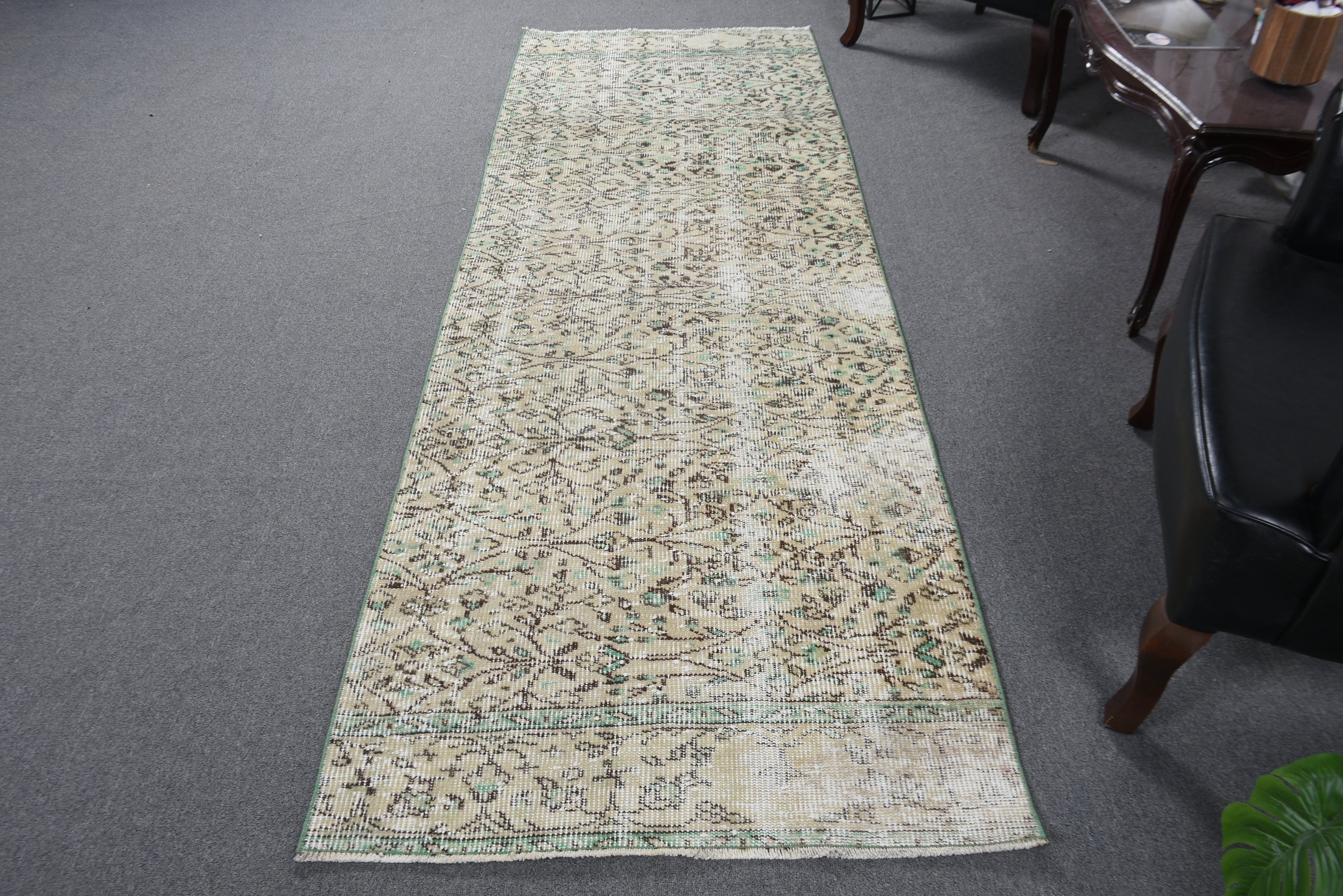 Vintage Halı, 3.1x9.2 ft Runner Halıları, Havalı Halılar, Yatak Odası Halıları, Mavi Açıklama Halıları, Uzun Koşucu Halıları, Vintage Runner Halıları, Türk Halıları