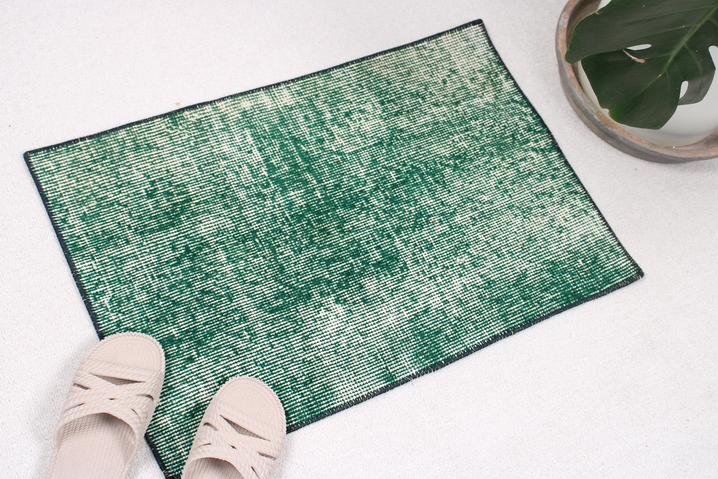 Bathroom Rug, Vintage Rugs, Rugs for Bedroom, Home Decor Rug, Turkish Rugs, Green Floor Rugs, Entry Rug, 1.5x2.2 ft Small Rugs, Boho Rug