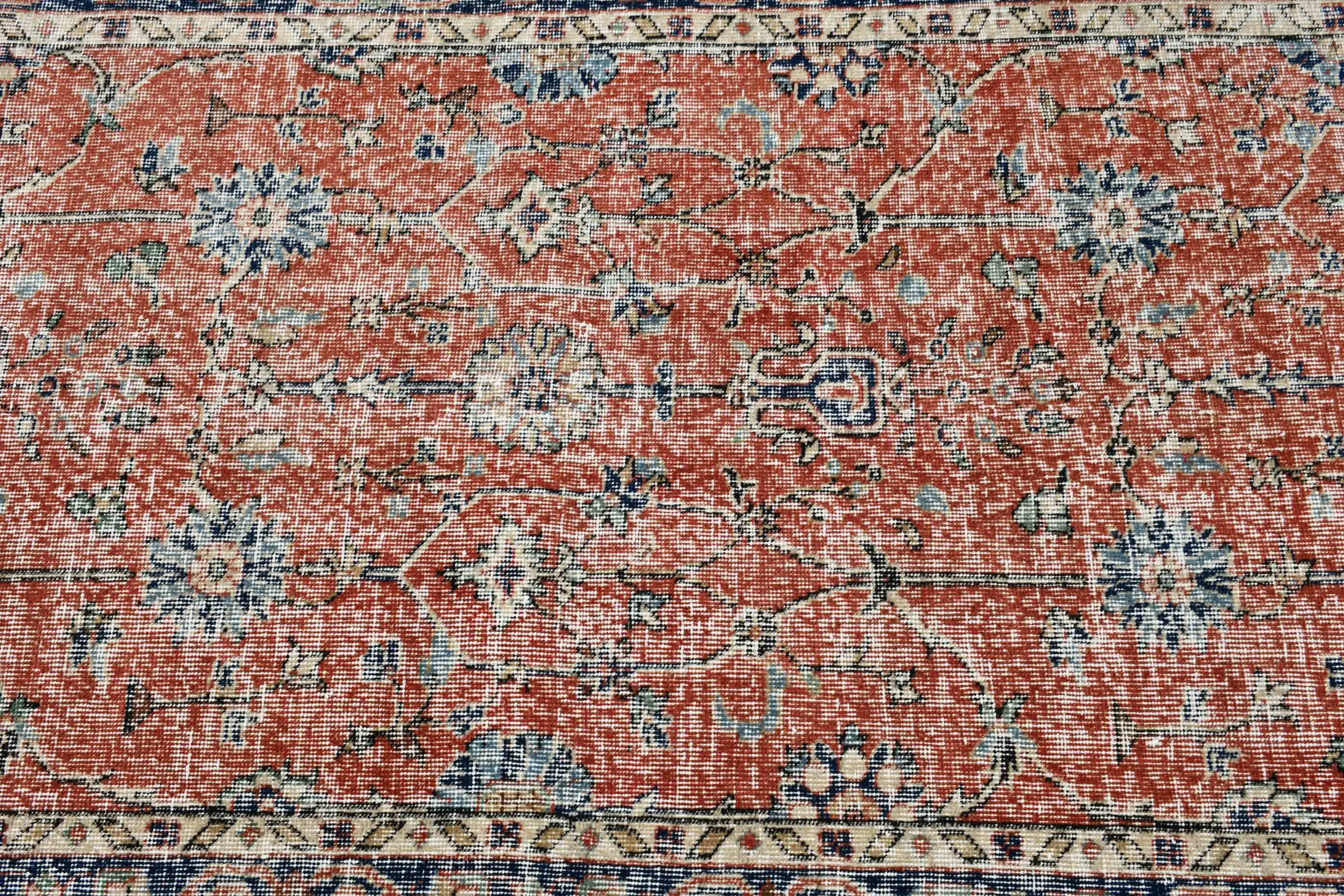 Vintage Rug, Bedroom Rug, Moroccan Rug, Nursery Rug, Rugs for Entry, Red Kitchen Rug, Turkish Rugs, 3.4x6.6 ft Accent Rugs