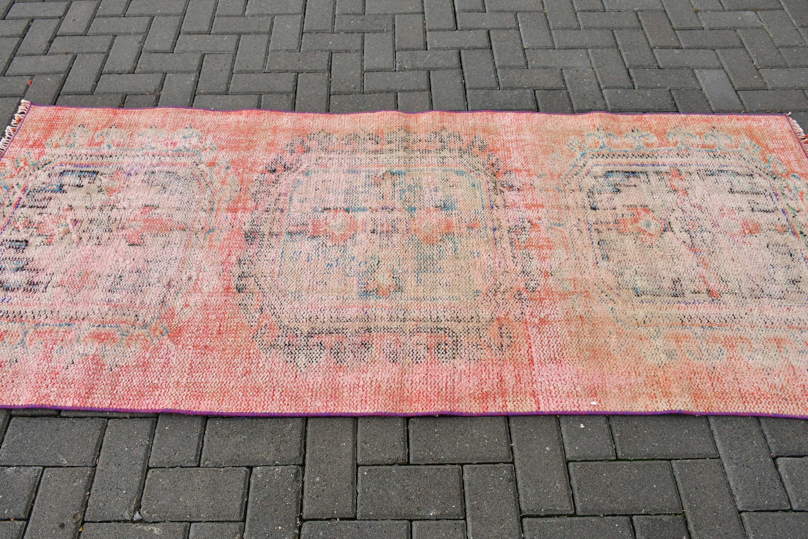 Kitchen Rug, 3x7.2 ft Accent Rug, Bedroom Rug, Rugs for Nursery, Turkish Rugs, Vintage Rug, Red Anatolian Rug, Antique Rug