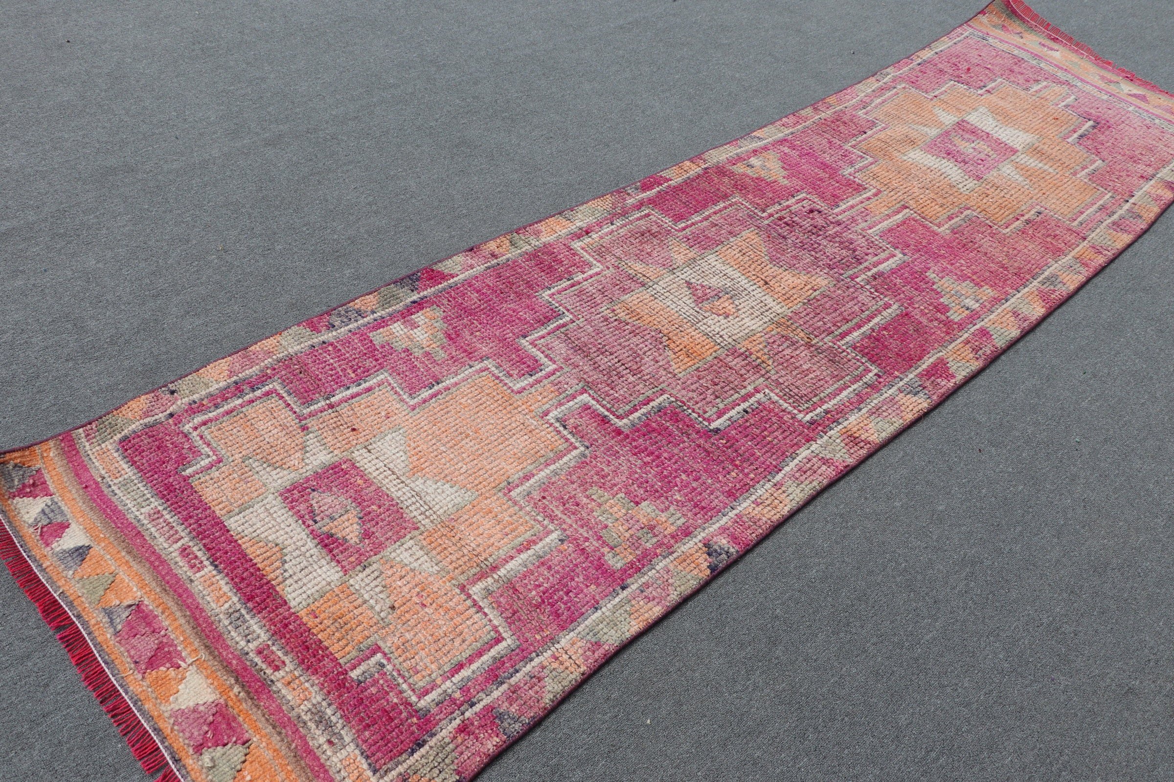 Vintage Rug, Home Decor Rug, Moroccan Rug, 2.9x10.8 ft Runner Rug, Corridor Rugs, Hallway Rug, Office Rugs, Turkish Rug, Pink Moroccan Rug