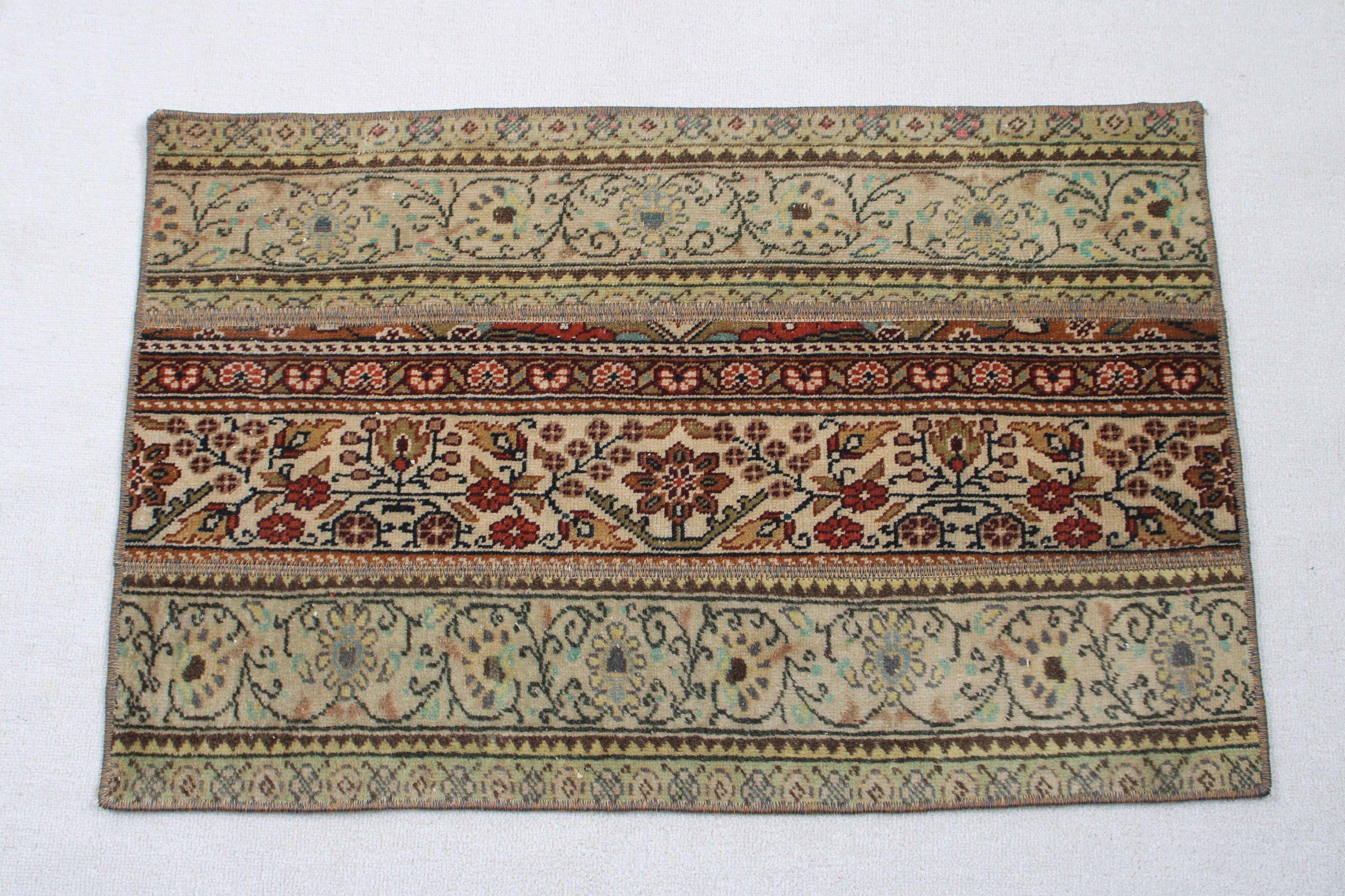 Outdoor Rug, Wool Rug, Turkish Rugs, 1.8x2.9 ft Small Rug, Wall Hanging Rug, Green Floor Rug, Car Mat Rug, Oriental Rugs, Vintage Rugs