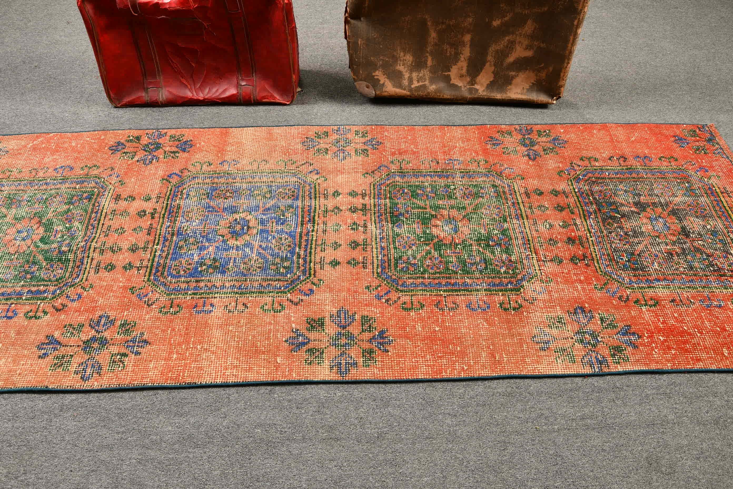 Vintage Halı, 3x8,1 ft Runner Halı, Koridor Halıları, Soğuk Halı, Koridor Halısı, Kırmızı Yer Halısı, Sanat Halısı, Türk Halısı, Merdiven Halısı