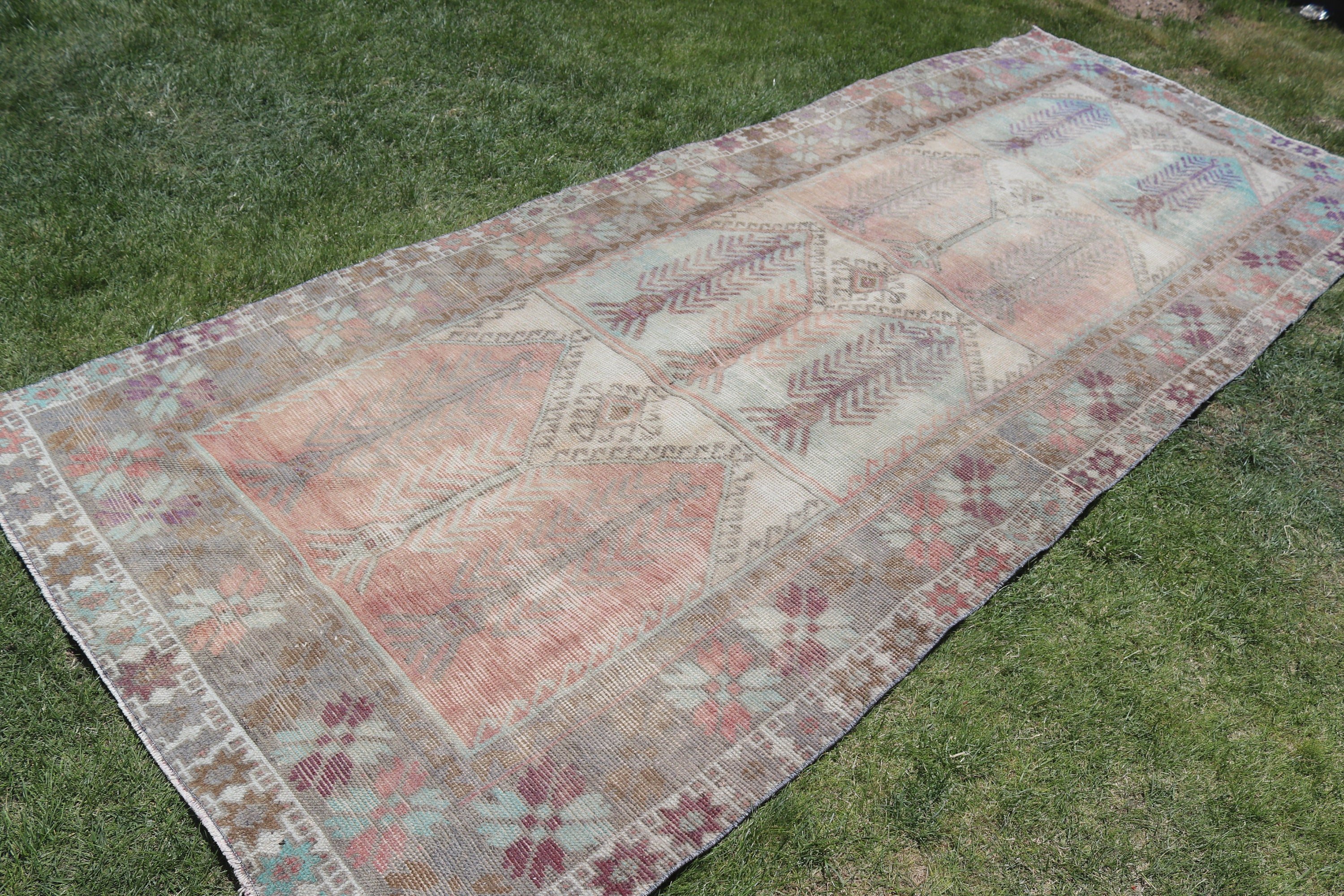 Salon Rugs, 4.6x11.4 ft Large Rugs, Turkish Rug, Large Vintage Rugs, Green Antique Rugs, Floor Rug, Moroccan Rugs, Vintage Rug, Antique Rug