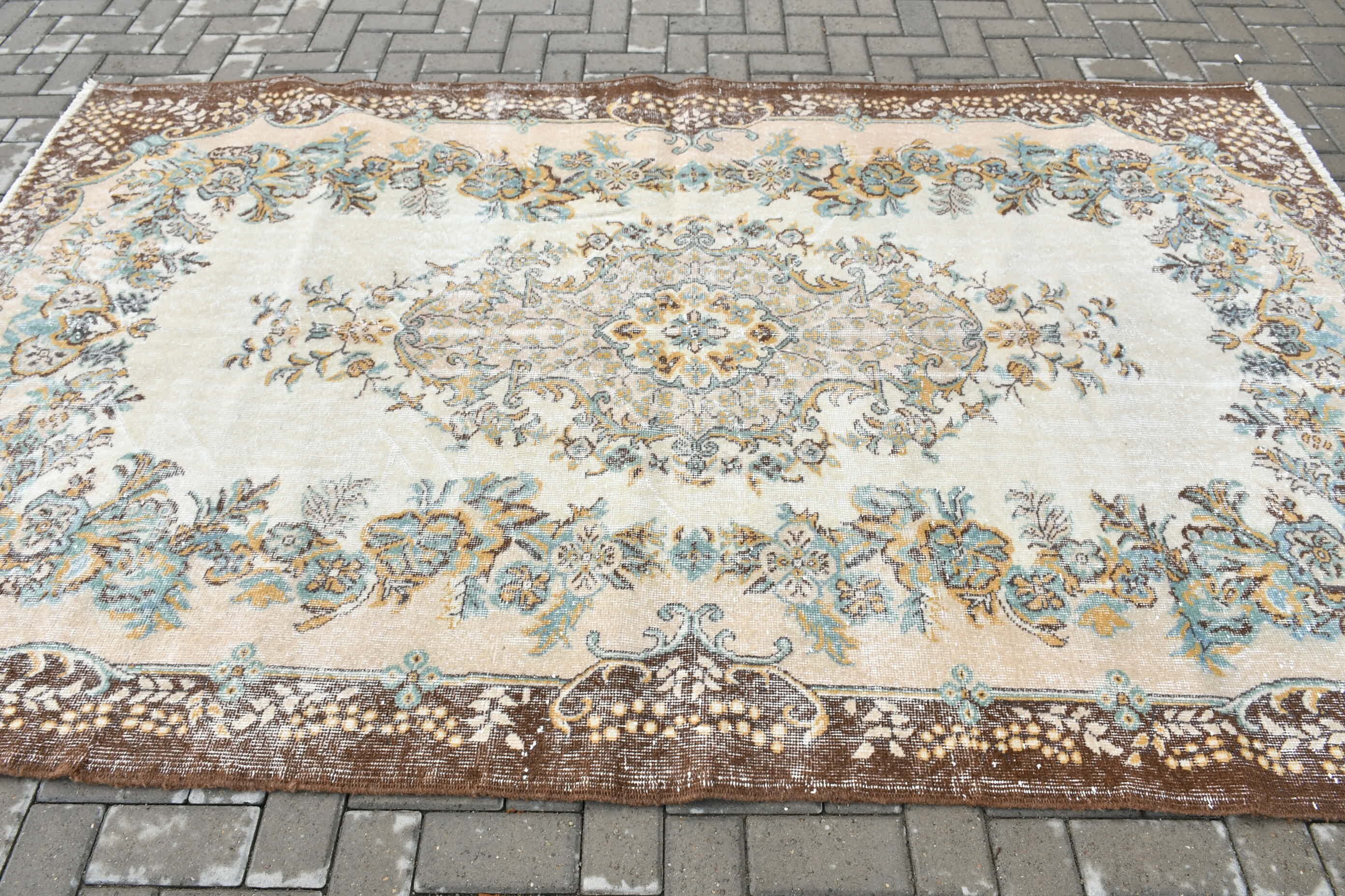 Living Room Rug, Vintage Rug, Rugs for Bedroom, Beige Antique Rugs, Cool Rug, Oriental Rug, Turkish Rug, Bedroom Rug, 5.7x9.4 ft Large Rug