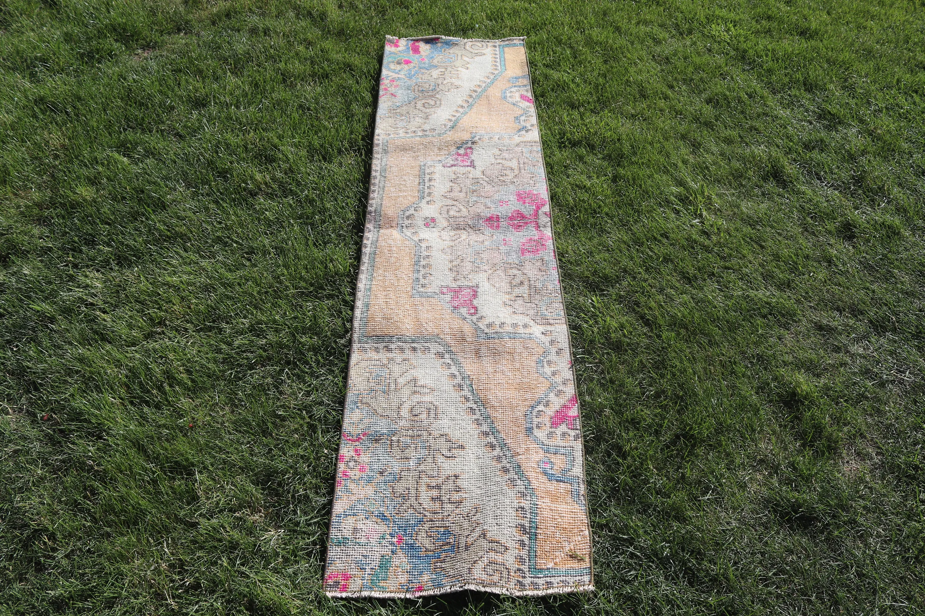 Geometrik Halılar, Türk Halıları, 1.6x6.3 ft Runner Halı, Koridor Halısı, Boho Halıları, Vintage Halı, Vintage Runner Halısı, Bronz Lüks Halılar