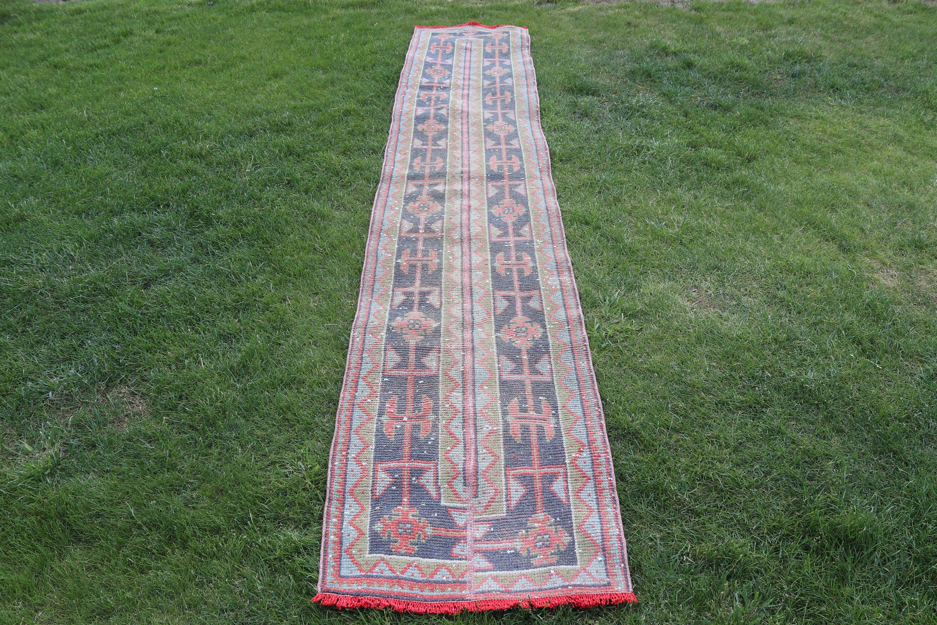 Aztek Halıları, Vintage Halılar, Mavi El Dokuma Halılar, Merdiven Halısı, Türk Halıları, Koridor Halısı, Yün Halısı, Anadolu Halısı, 2x11.2 ft Yolluk Halıları