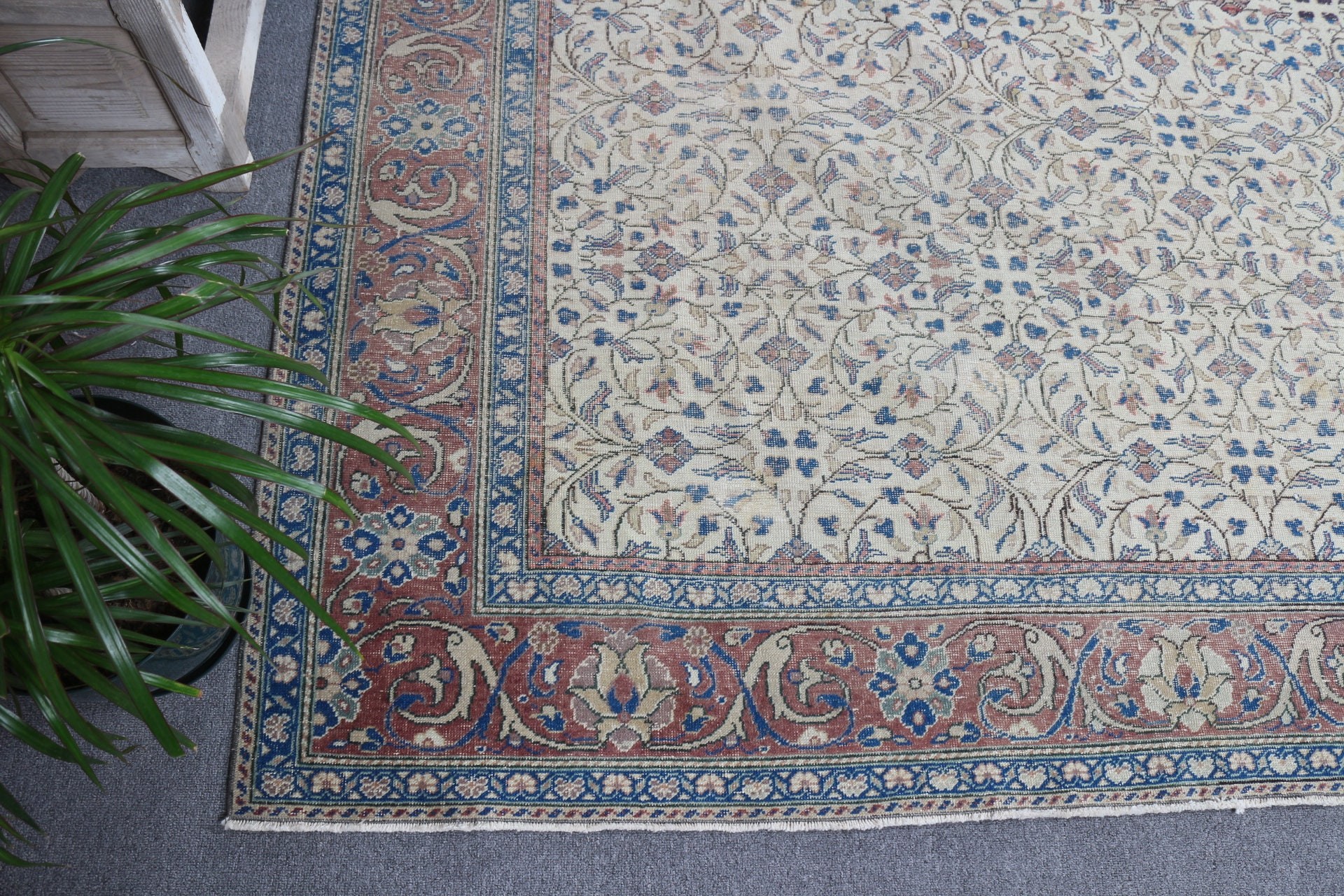 6.3x9.7 ft Büyük Halı, Bej Yatak Odası Halısı, Vintage Halı, Salon Halıları, Salon Halısı, Yemek Odası Halısı, Türk Halısı, Yer Halısı