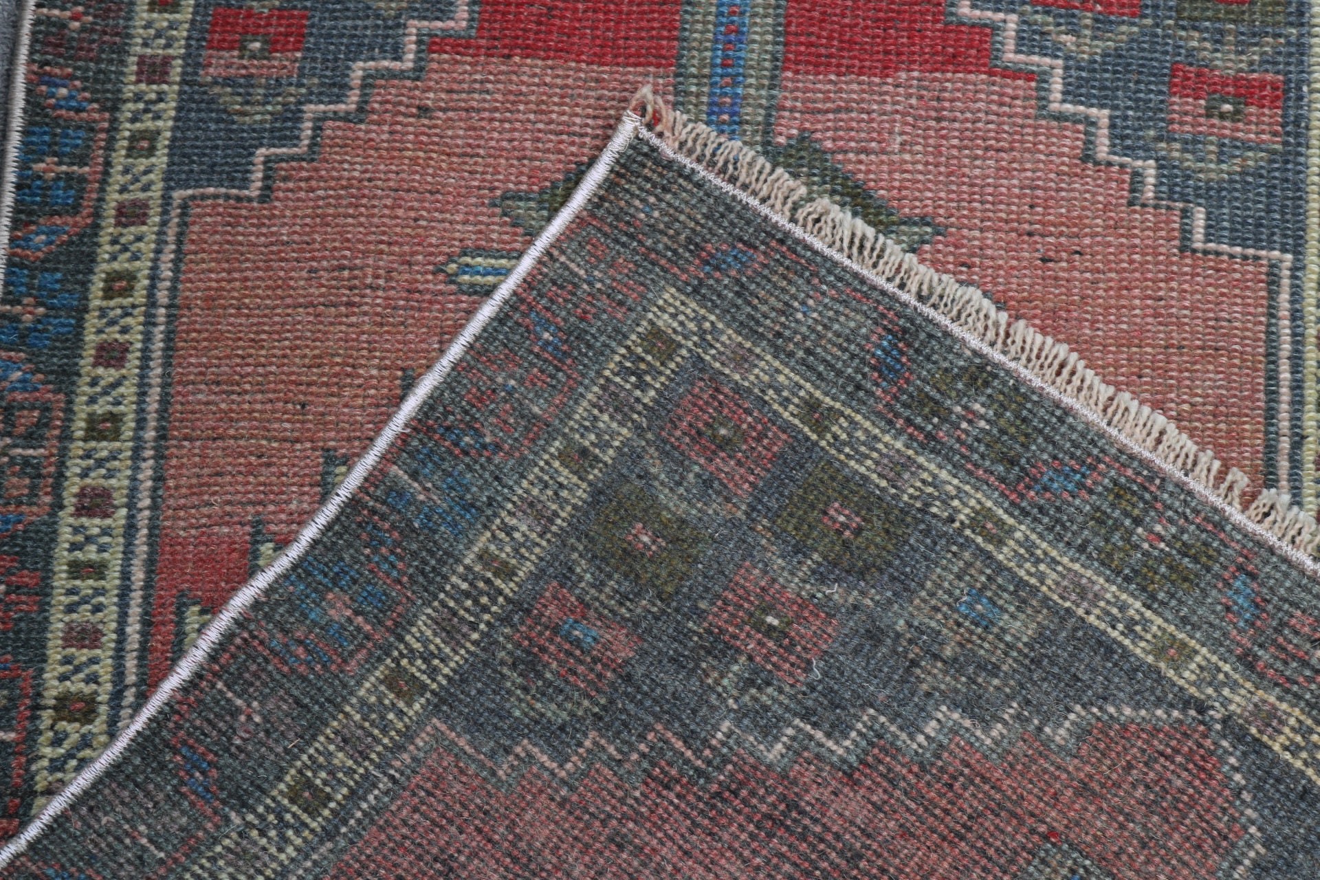 1.9x3.3 ft Küçük Halılar, Mavi Nötr Halı, Vintage Halı, Mutfak Halıları, Duvara Asılı Halılar, Fas Halıları, Geometrik Halı, Türk Halıları