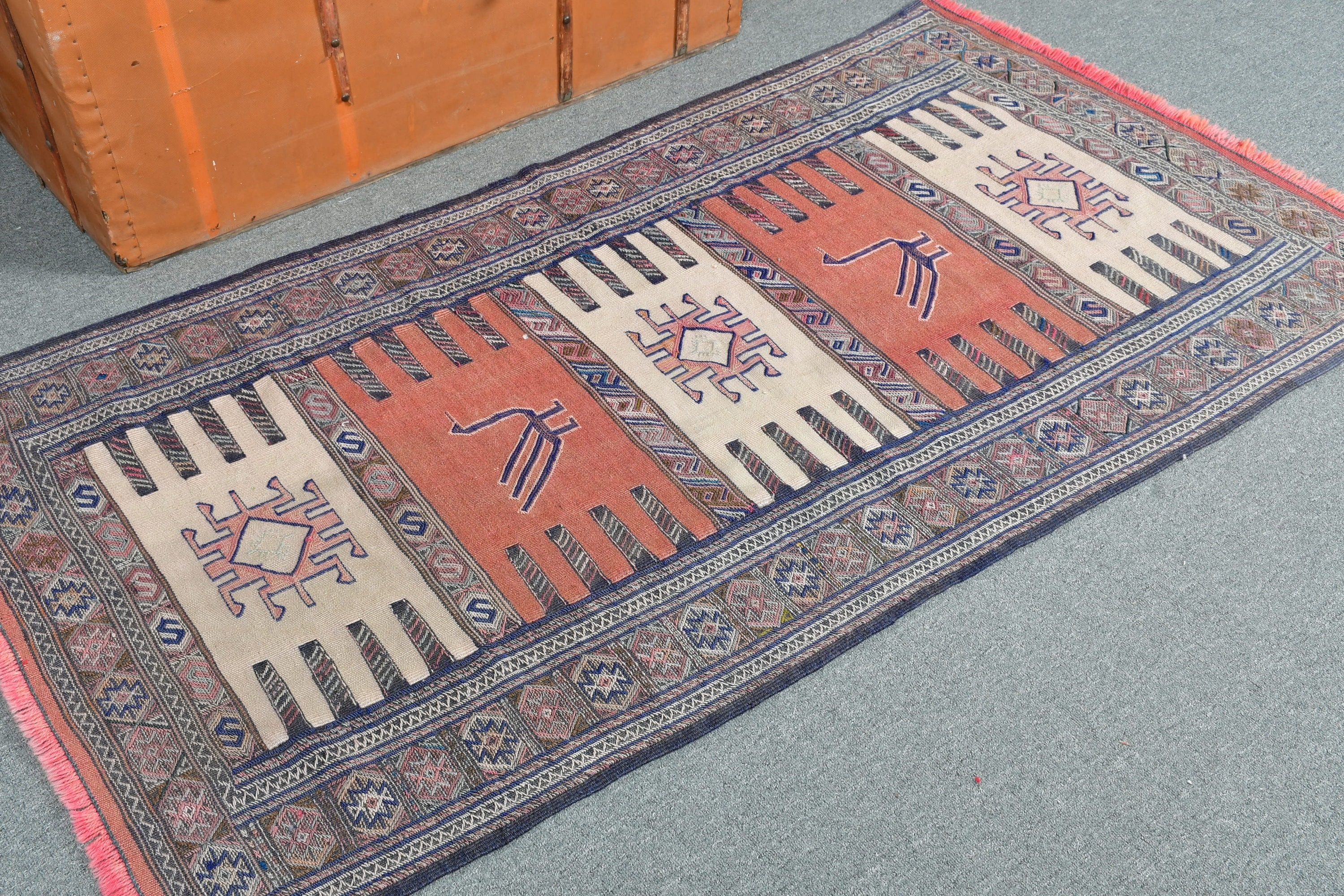 Kahverengi Yatak Odası Halısı, Giriş Halısı, 2.9x5.2 ft Accent Halısı, Yatak Odası Halıları, Mutfak Halısı, Türk Halısı, Antika Halılar, Vintage Halı, Anadolu Halısı