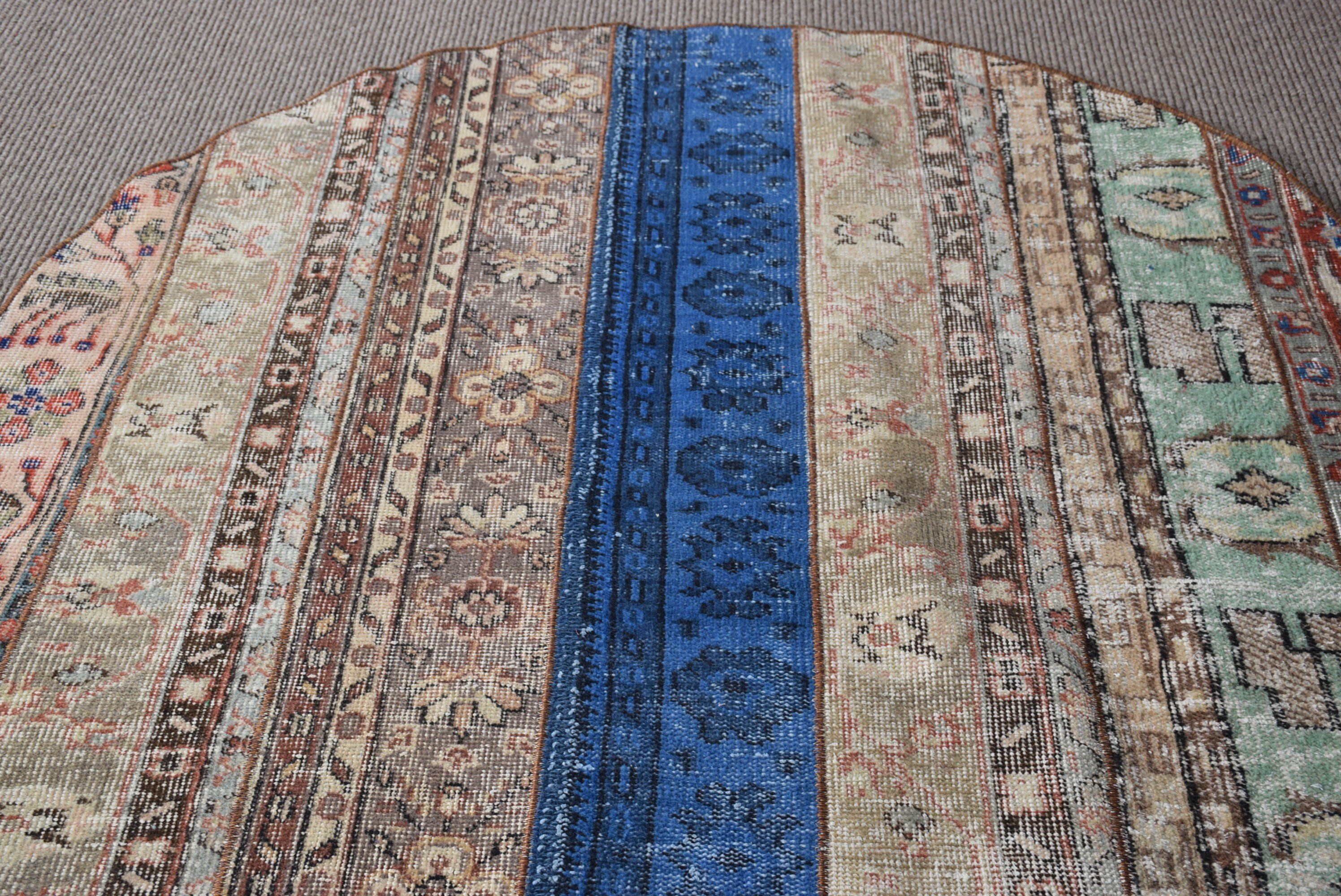 Bedroom Rug, Moroccan Rug, Blue Floor Rugs, Nursery Rugs, 4.4x4.4 ft Accent Rug, Old Rugs, Turkish Rugs, Vintage Rugs, Rugs for Nursery