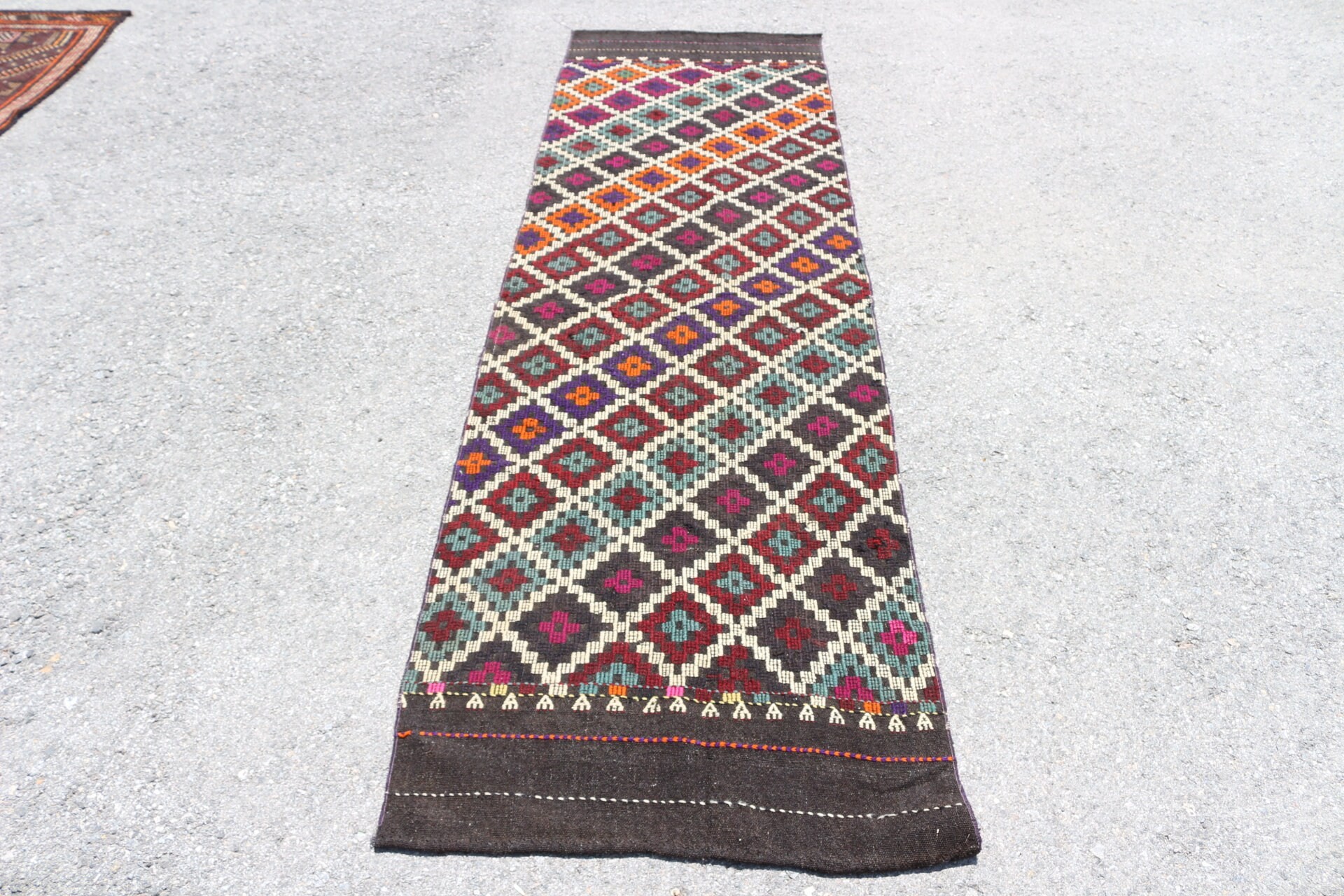 Koridor Halısı, 2.5x8.6 ft Runner Halısı, Kahverengi Ev Dekor Halısı, Vintage Halılar, Ev Dekor Halıları, Kilim, Türk Halıları, Merdiven Halısı