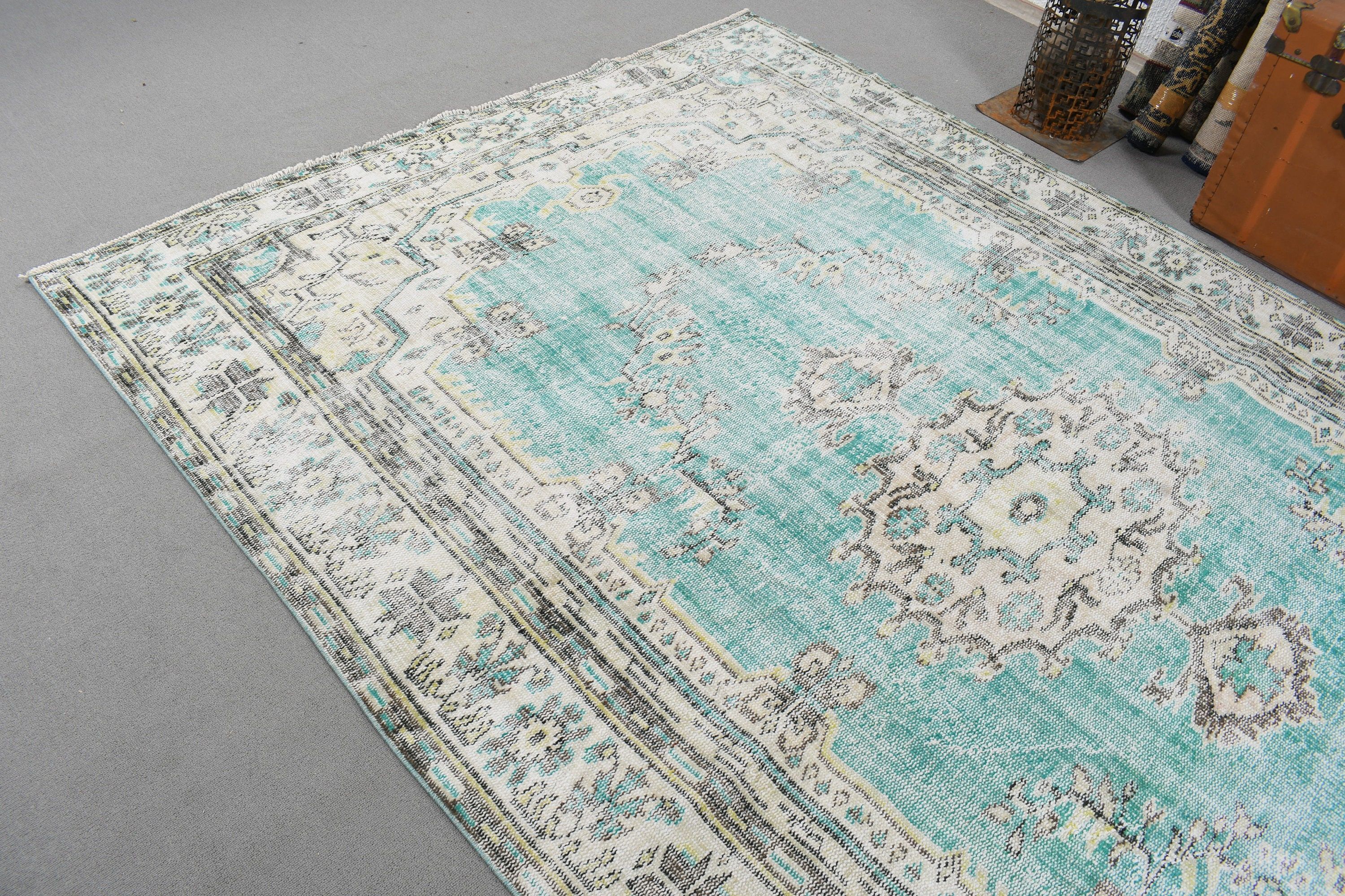 Vintage Rugs, Moroccan Rug, Large Boho Rug, Turkish Rugs, Beige Statement Rugs, Floor Rug, 6.2x9.6 ft Large Rug, Large Vintage Rug