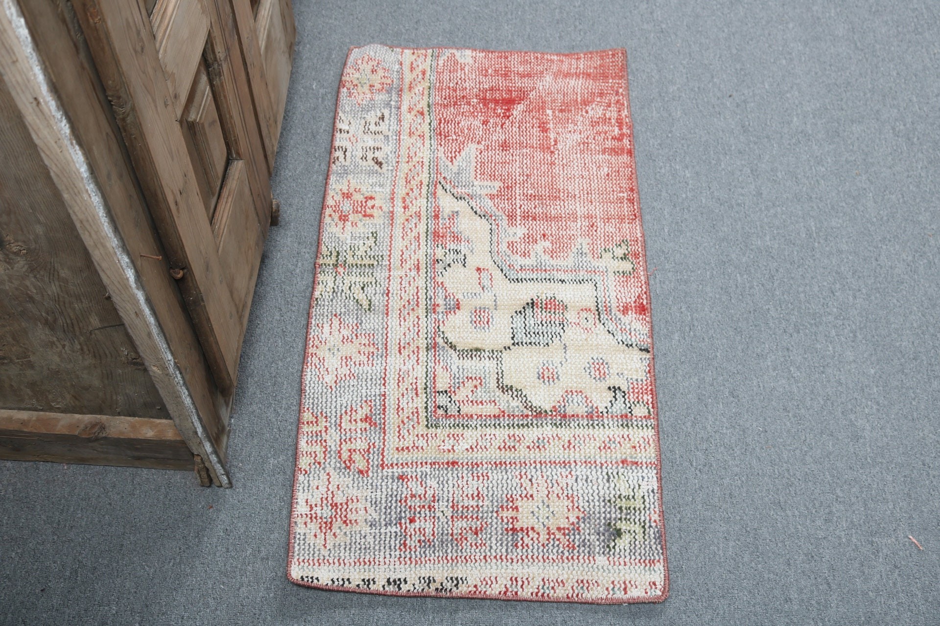 Küçük Boho Halıları, Türk Halısı, Kırmızı Yatak Odası Halıları, Küçük Vintage Halı, Oryantal Halılar, Vintage Halı, Antika Halılar, 1.6x3.3 ft Küçük Halılar