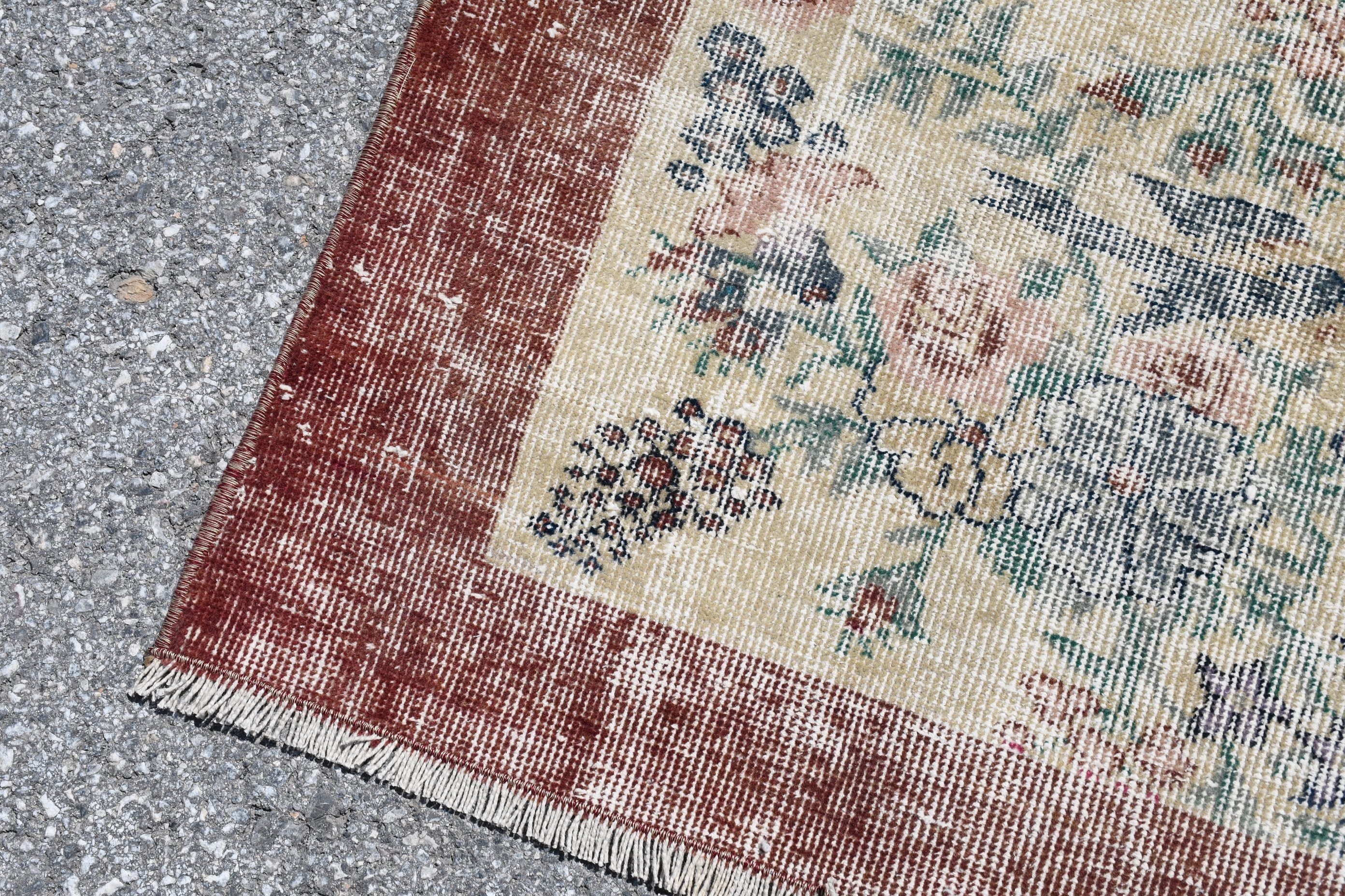 Nursery Rug, Vintage Rug, Bedroom Rugs, Rugs for Bedroom, 3.8x6.1 ft Accent Rugs, Red Antique Rug, Turkish Rug, Floor Rug, Oriental Rug