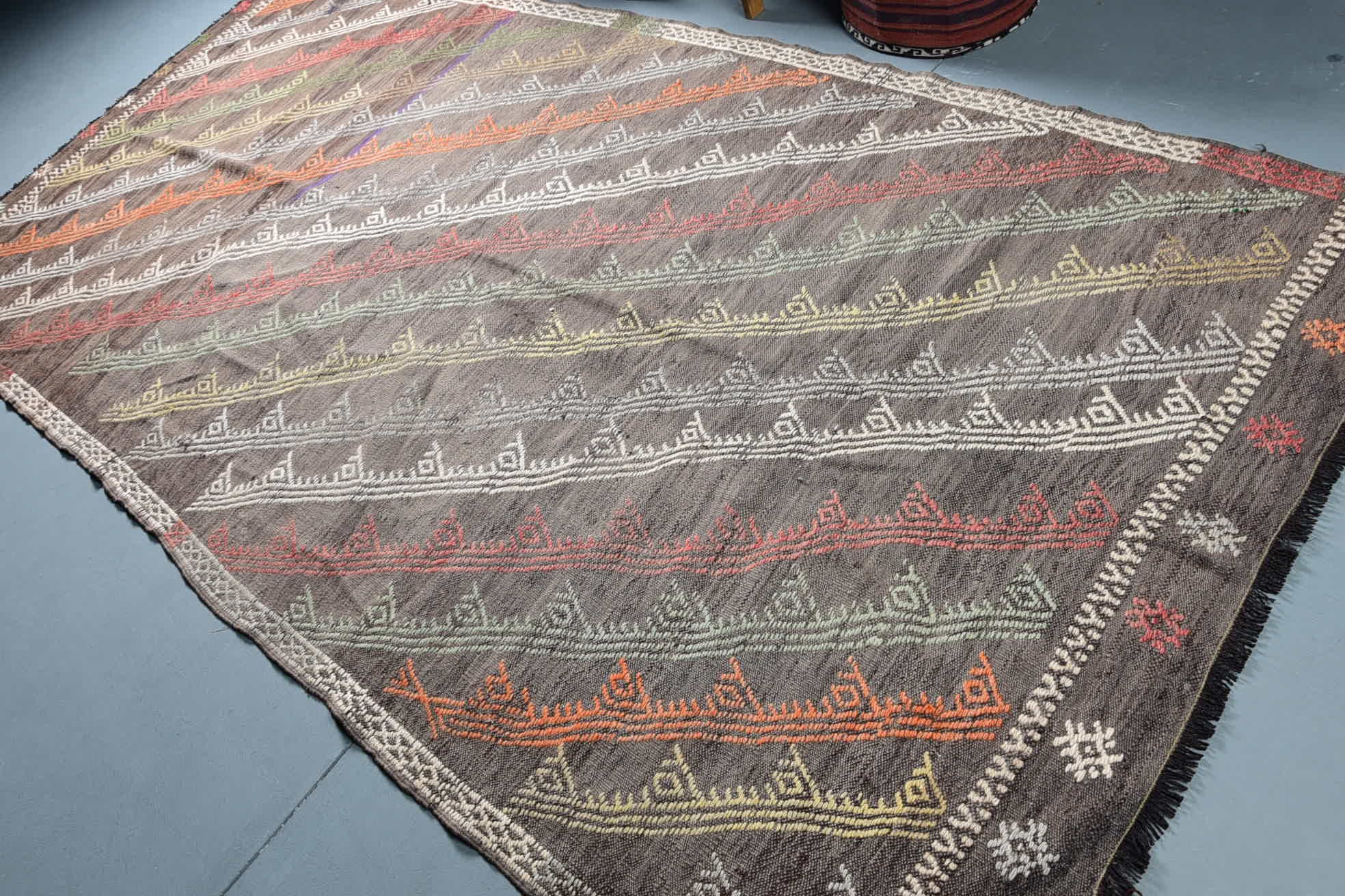 Kitchen Rugs, Turkish Rug, Floor Rug, Kilim, Living Room Rug, Dining Room Rugs, 5.4x11.2 ft Large Rug, Rugs for Bedroom, Vintage Rug