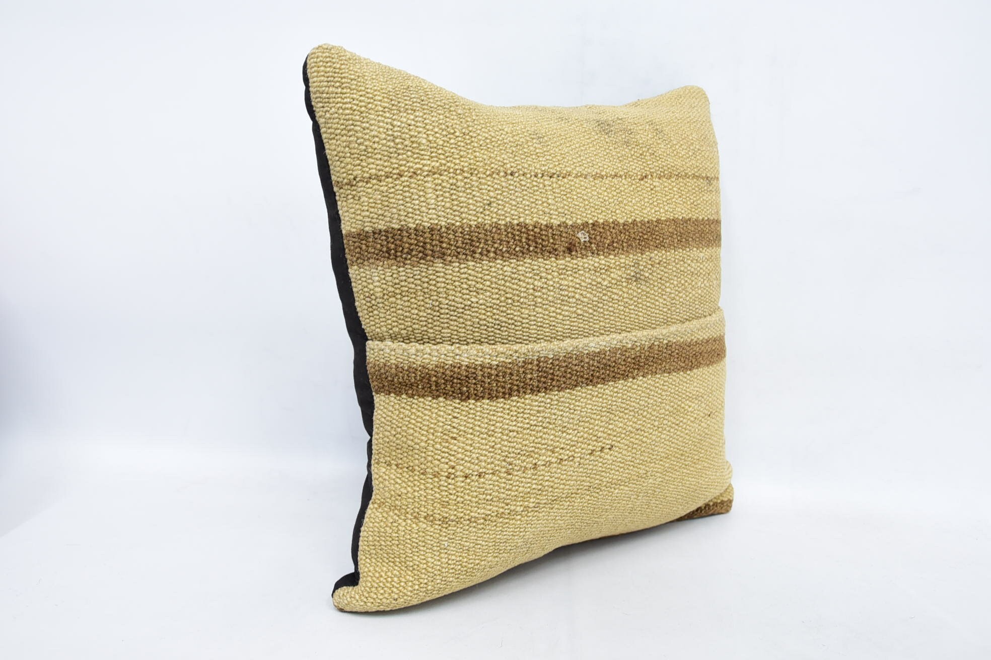 Antique Pillows, Ethnic Throw Pillow, 16"x16" Beige Pillow Cover, Gift Pillow, Handmade Kilim Cushion, Handwoven Cushion Cover