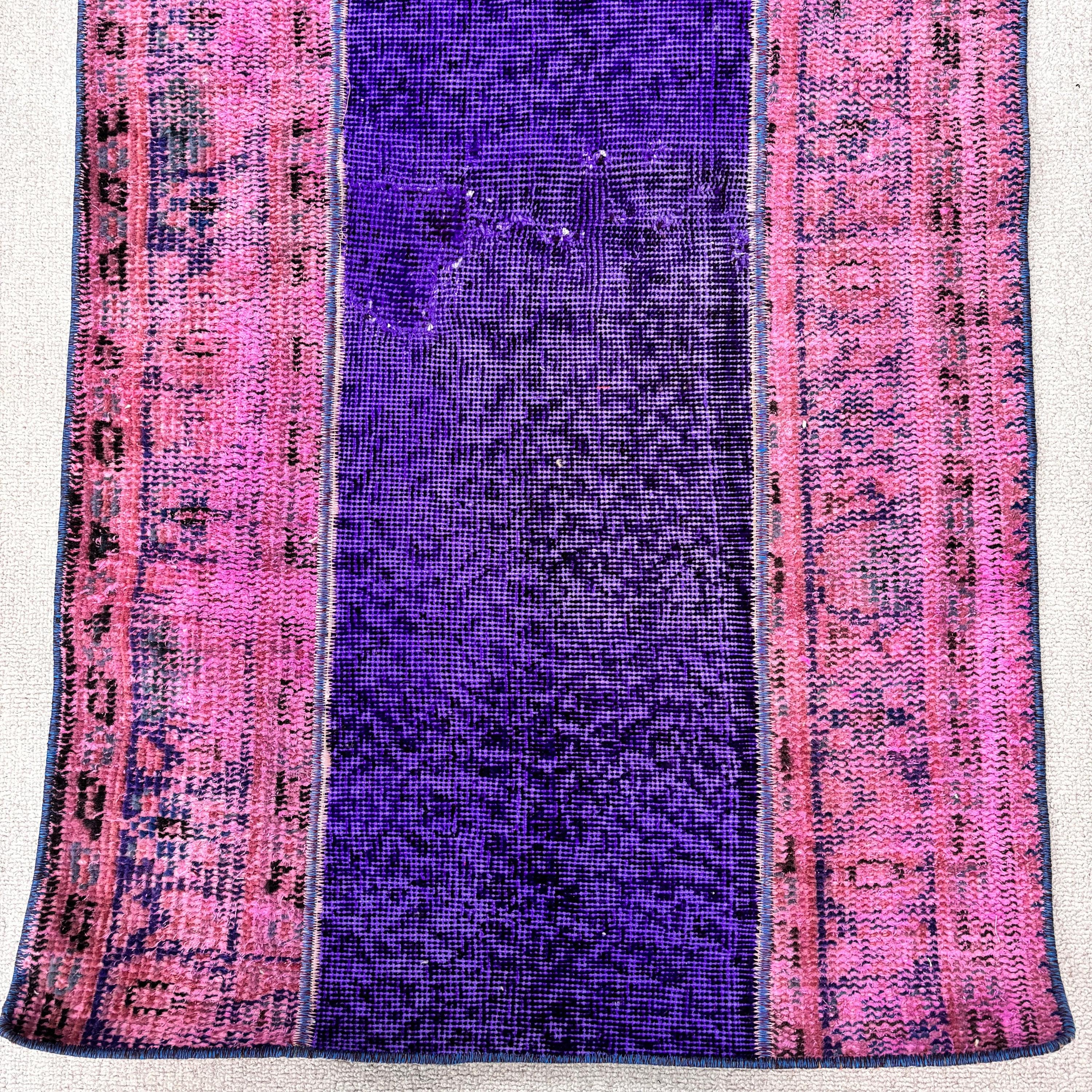 Pembe Oryantal Halılar, 2.1x3.9 ft Küçük Halılar, Türk Halıları, Yün Halılar, Duvara Asılı Halılar, Vintage Halı, Çocuk Halıları, Boho Halı, El Dokuma Halılar