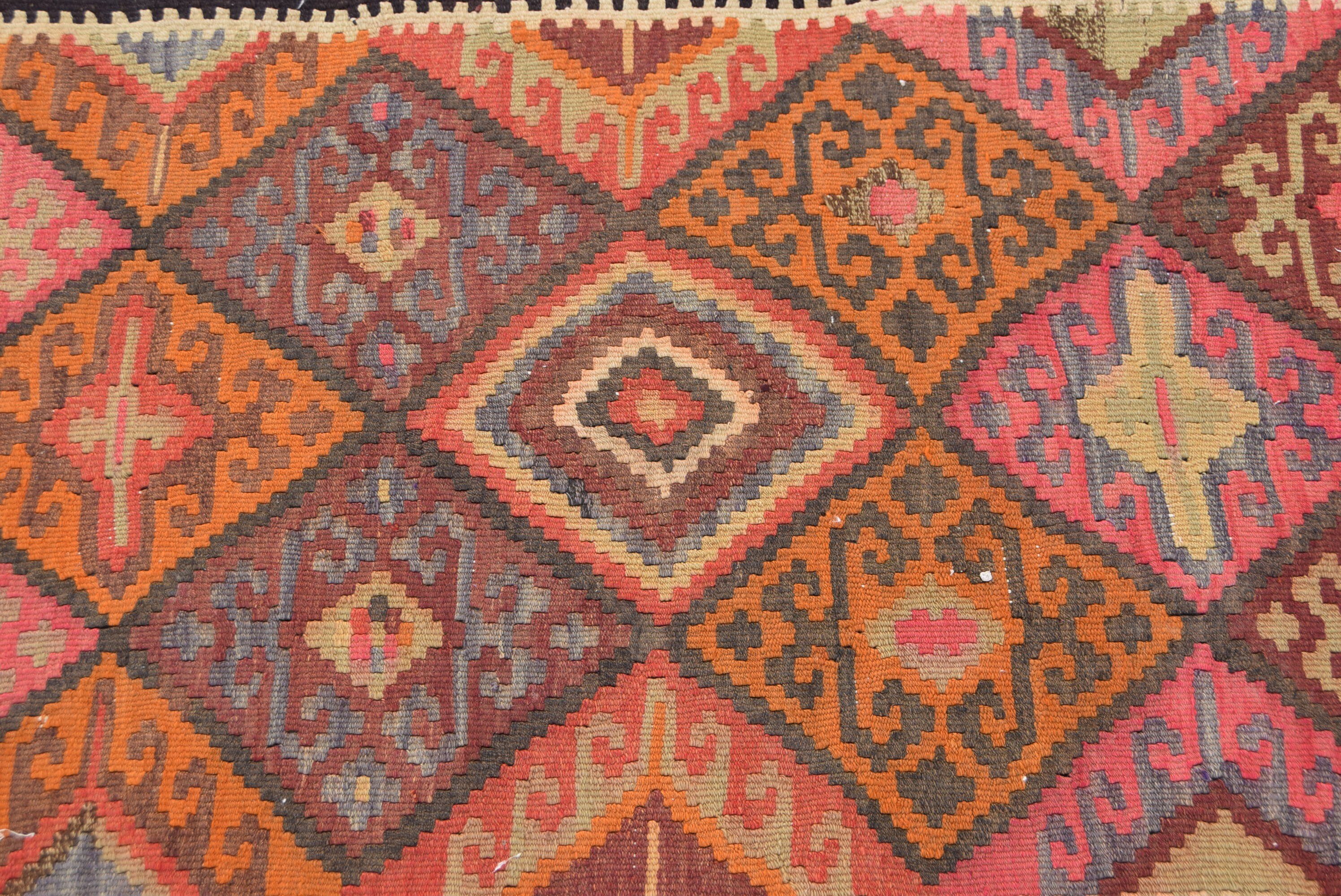 Turkish Rug, Retro Rugs, 3x10 ft Runner Rug, Rugs for Stair, Pink Wool Rugs, Vintage Rugs, Hallway Rugs, Kitchen Rug, Anatolian Rugs