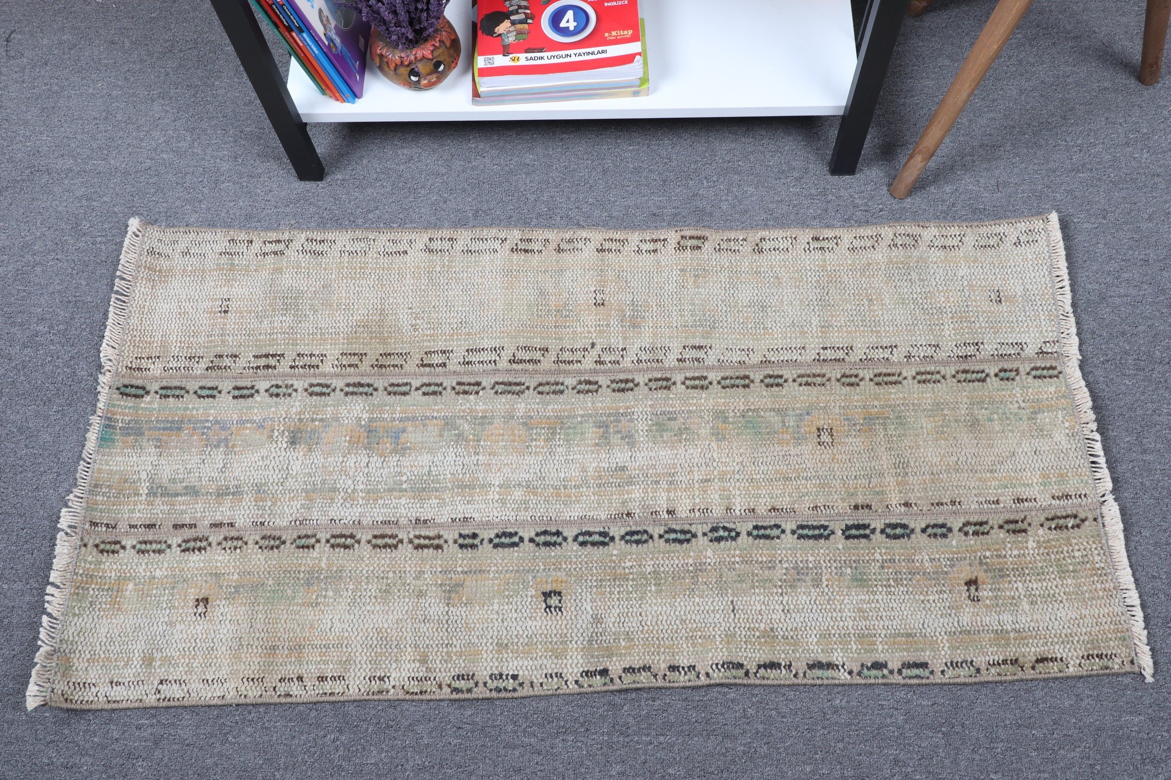 Bathroom Rugs, Kitchen Rug, Cool Rug, Nursery Rugs, 1.8x3.7 ft Small Rug, Vintage Rug, Turkish Rug, Beige Oushak Rug, Rugs for Entry