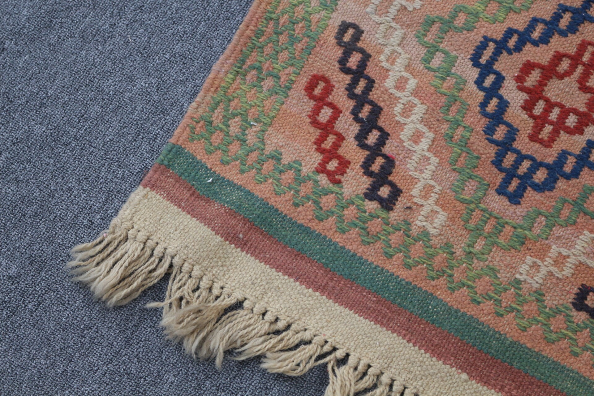 Nursery Rugs, Kilim, Orange Cool Rugs, Oriental Rug, Anatolian Rug, 1.9x3 ft Small Rugs, Turkish Rugs, Vintage Rug, Dorm Rug, Bedroom Rugs